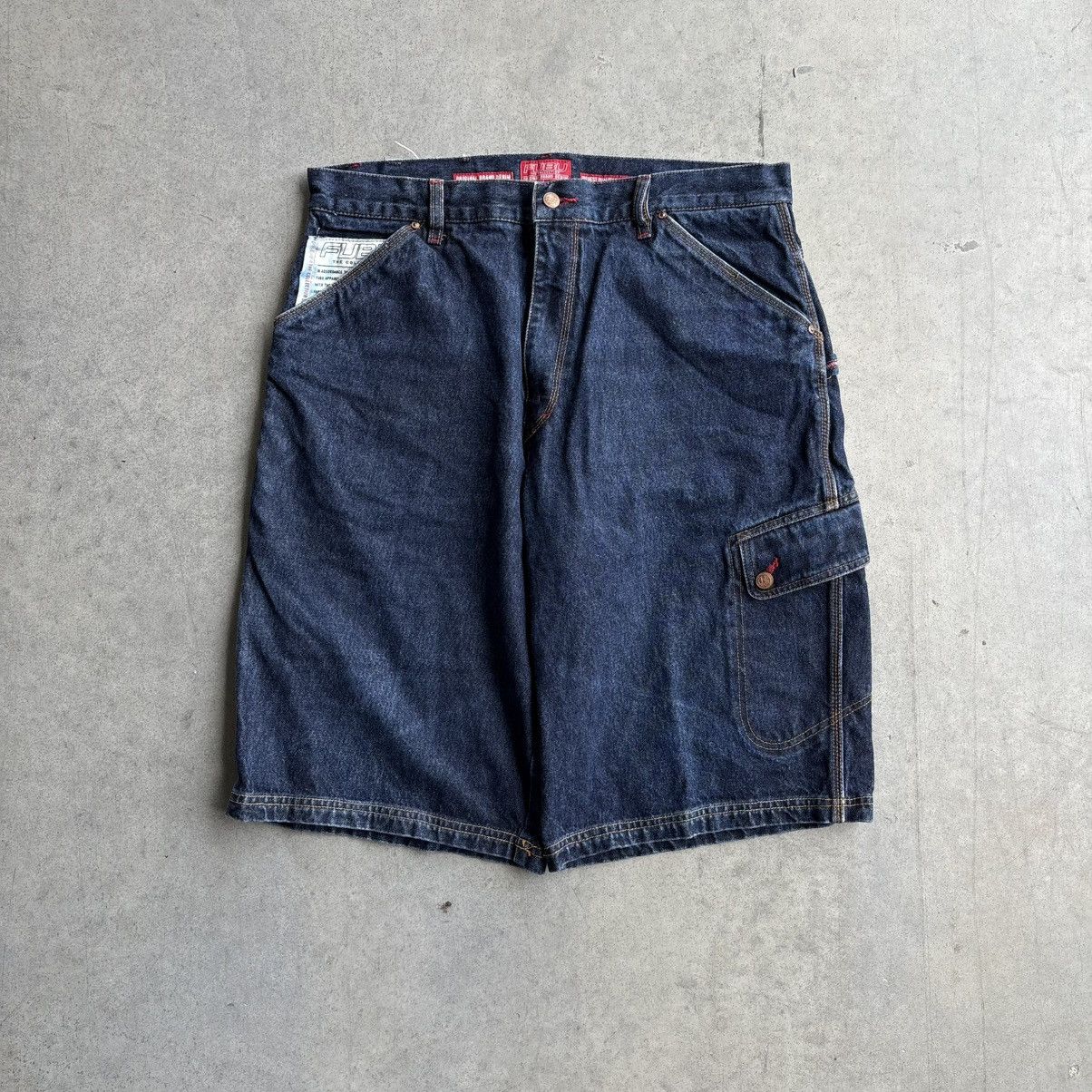 Fubu Vintage Y2K Fubu Jorts Dark Indigo Denim Heavy Baggy 36 Size US 38 / EU 54 - 2 Thumbnail