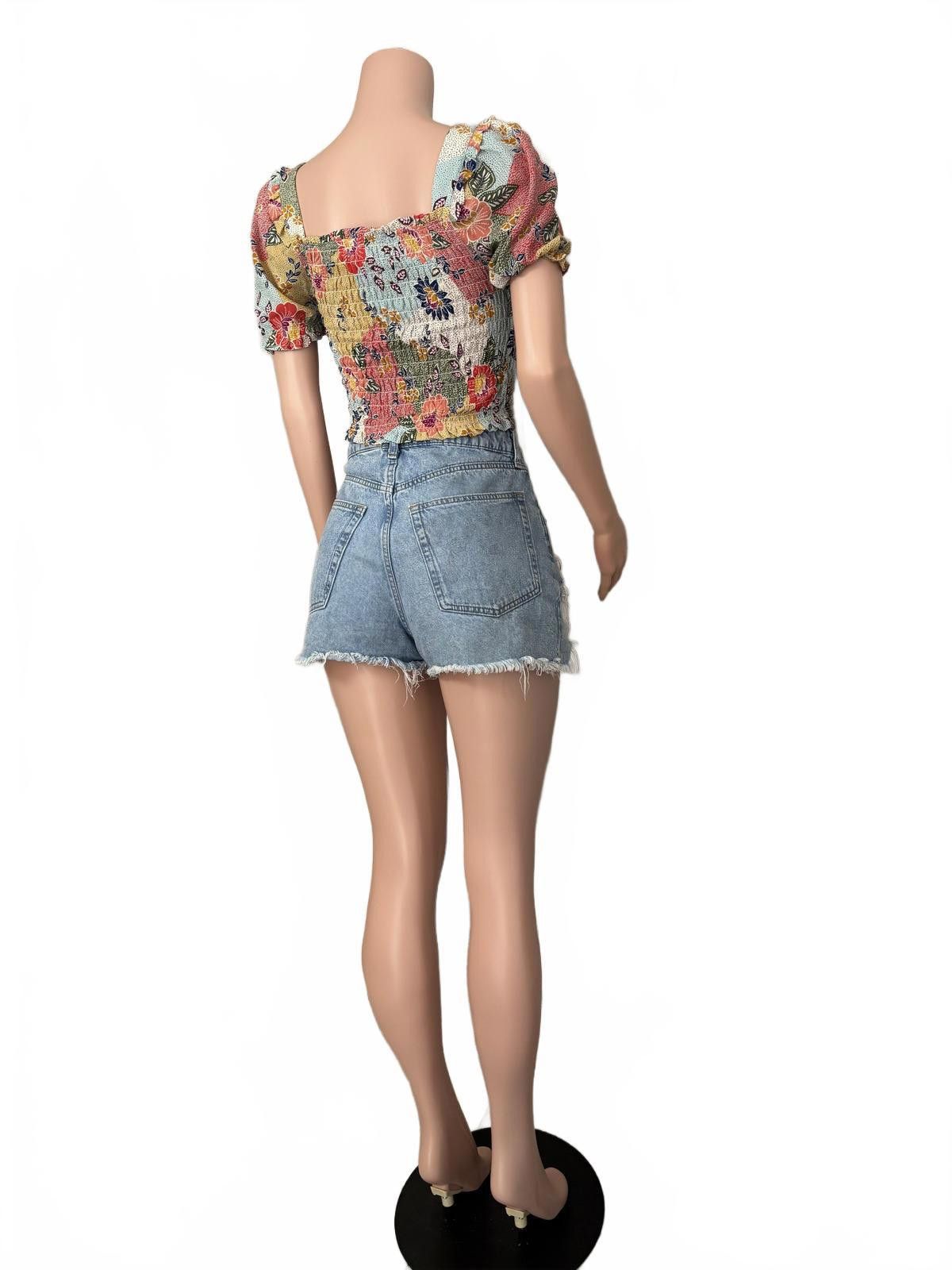 Divided High Rise Denim Shorts Cutoff/ Festival Boho Summer 8 Size 30" / US 8 / IT 44 - 5 Thumbnail