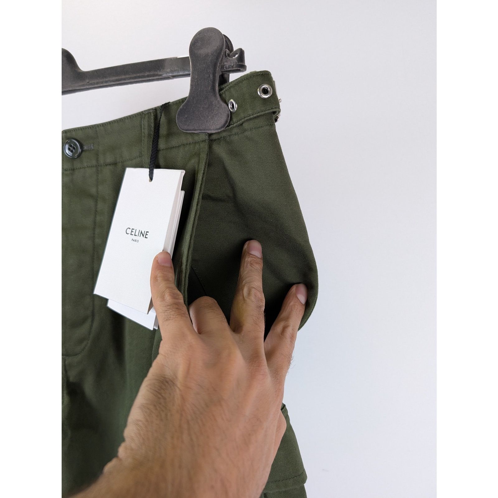 Celine o1rshd1 Short Sangles in Army Green Size US 32 / EU 48 - 7 Thumbnail