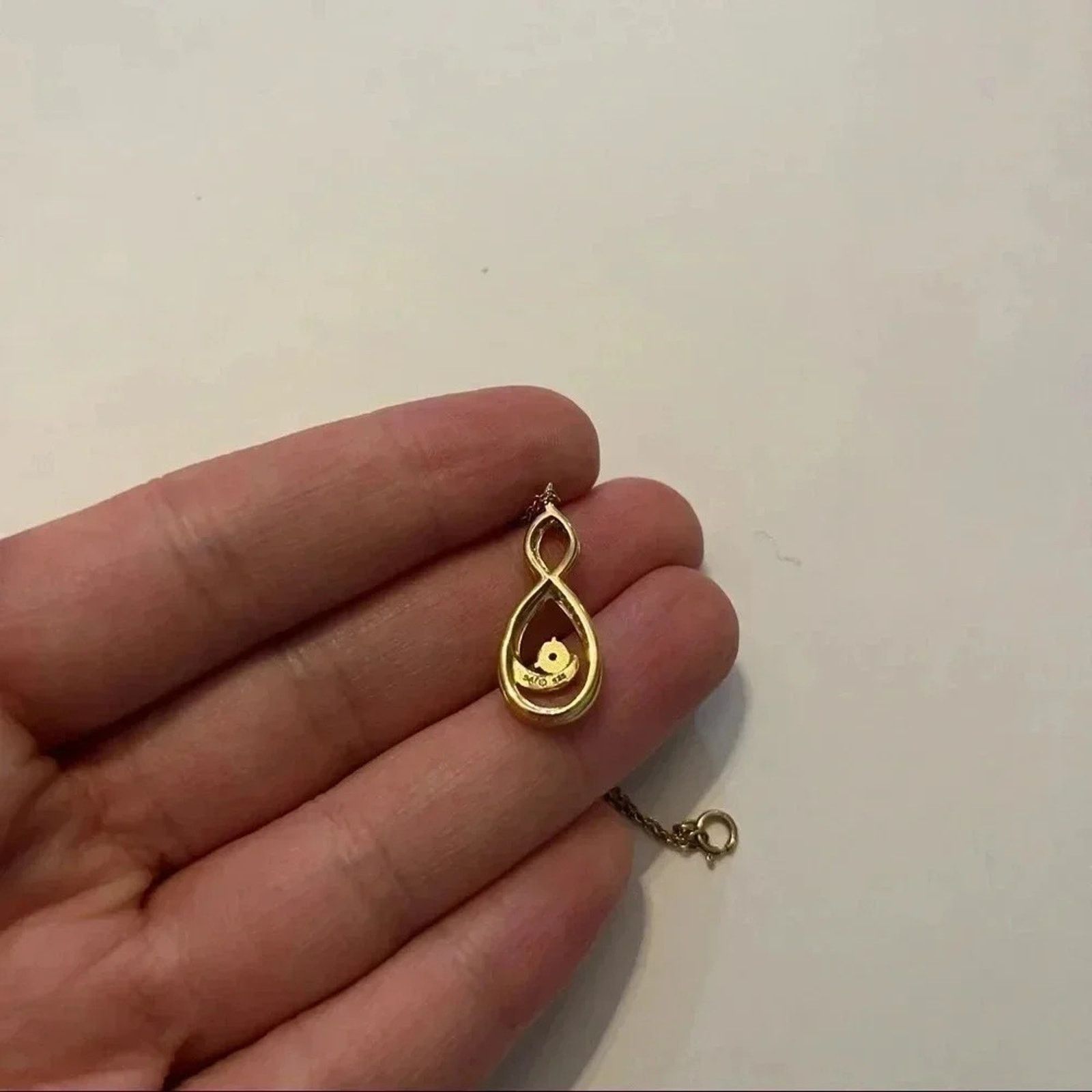 Other Diamond Swirl Gold Plated 925 Sterling Silver Pendant 18" Size ONE SIZE - 5 Thumbnail