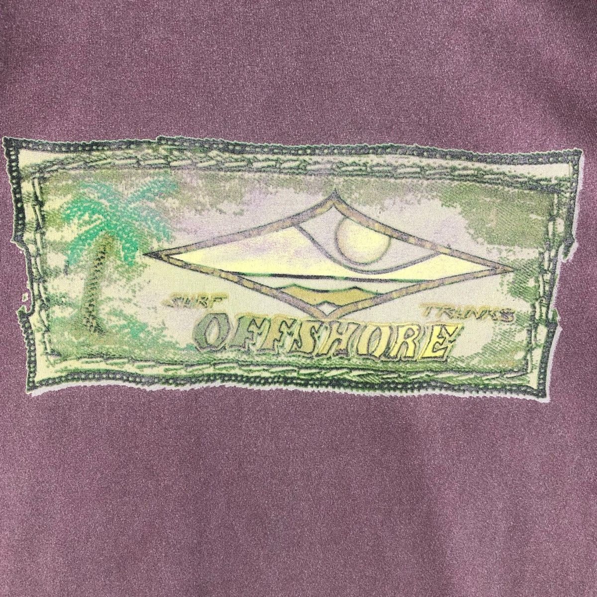 Vintage Pick!! Vtg OFF SHORE Surfing Maroon Mineral Wash Tee Tshirt Size US L / EU 52-54 / 3 - 10 Thumbnail