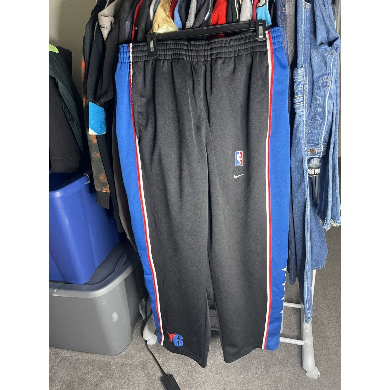 Nike Team Sports 77 NBA 76ers Throwback Warm-Up Pants Large