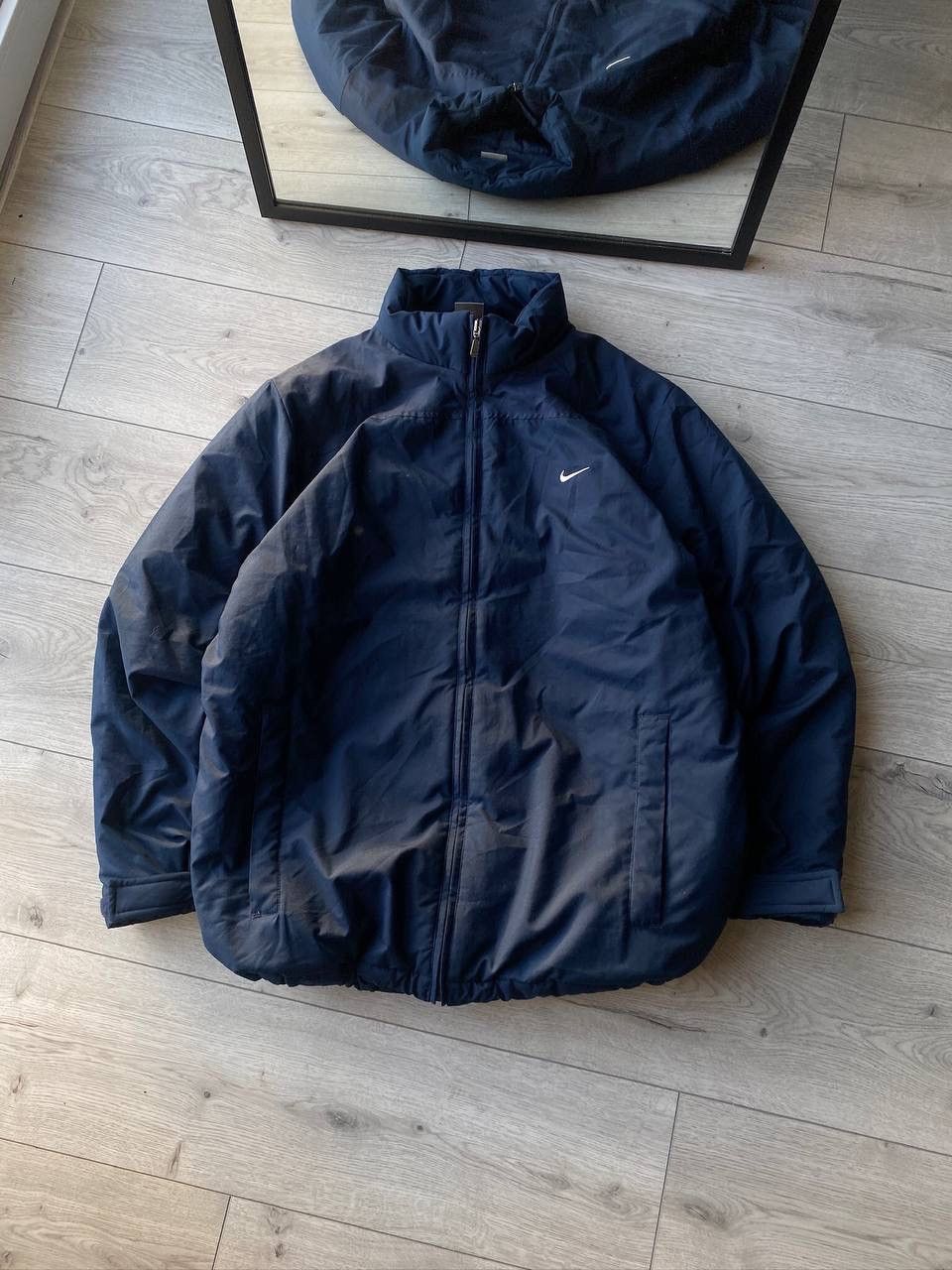 Nike × Vintage Vintage Nike Swoosh Puffer Down Jacket L Y2K Size US L / EU 52-54 / 3 - 3 Thumbnail