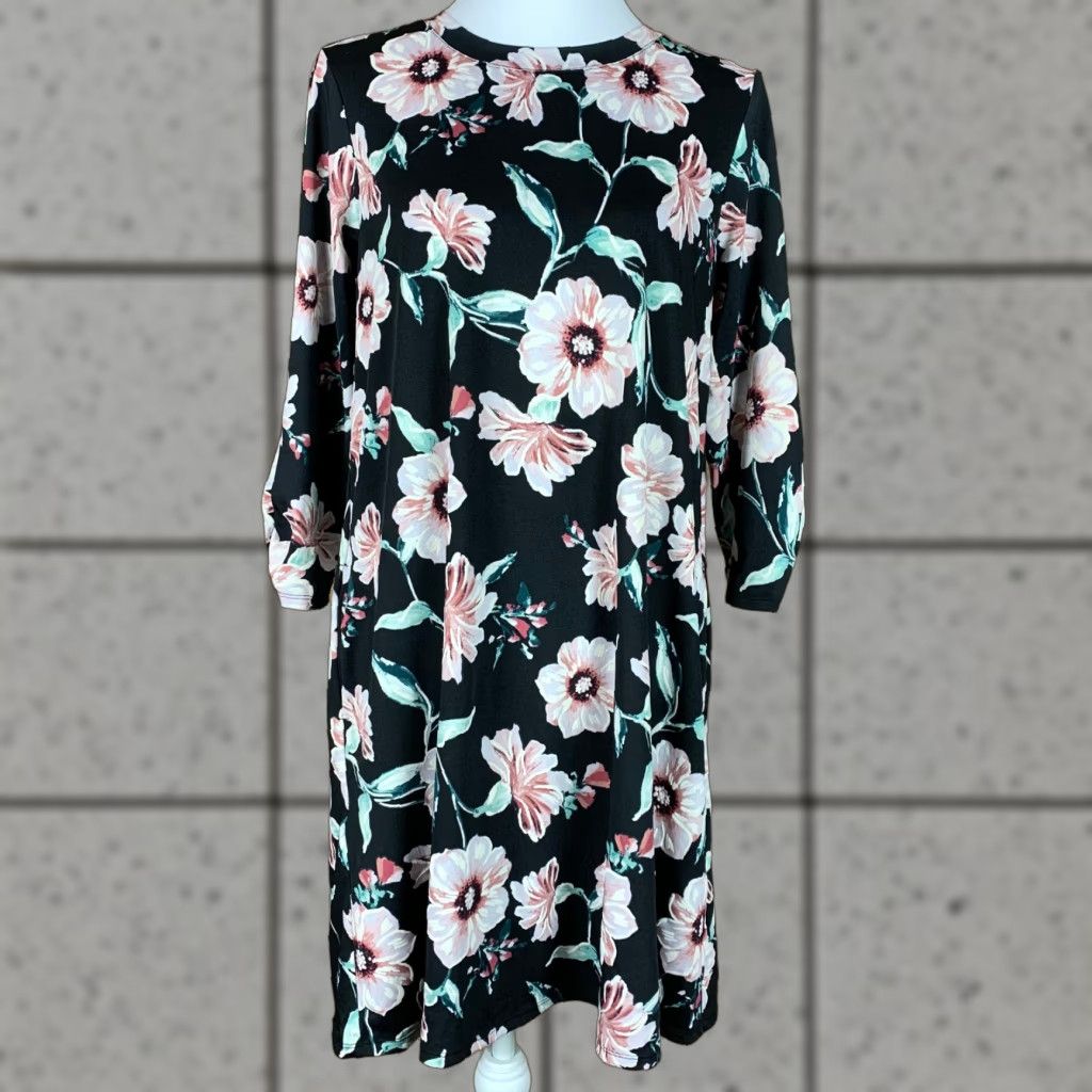 Apt. 9 APT.9 Womens Dress Blouson Short Multicolor Floral Print Round Neck Pullover Casual M Womens Size M / US 6-8 / IT 42-44 - 1 Thumbnail