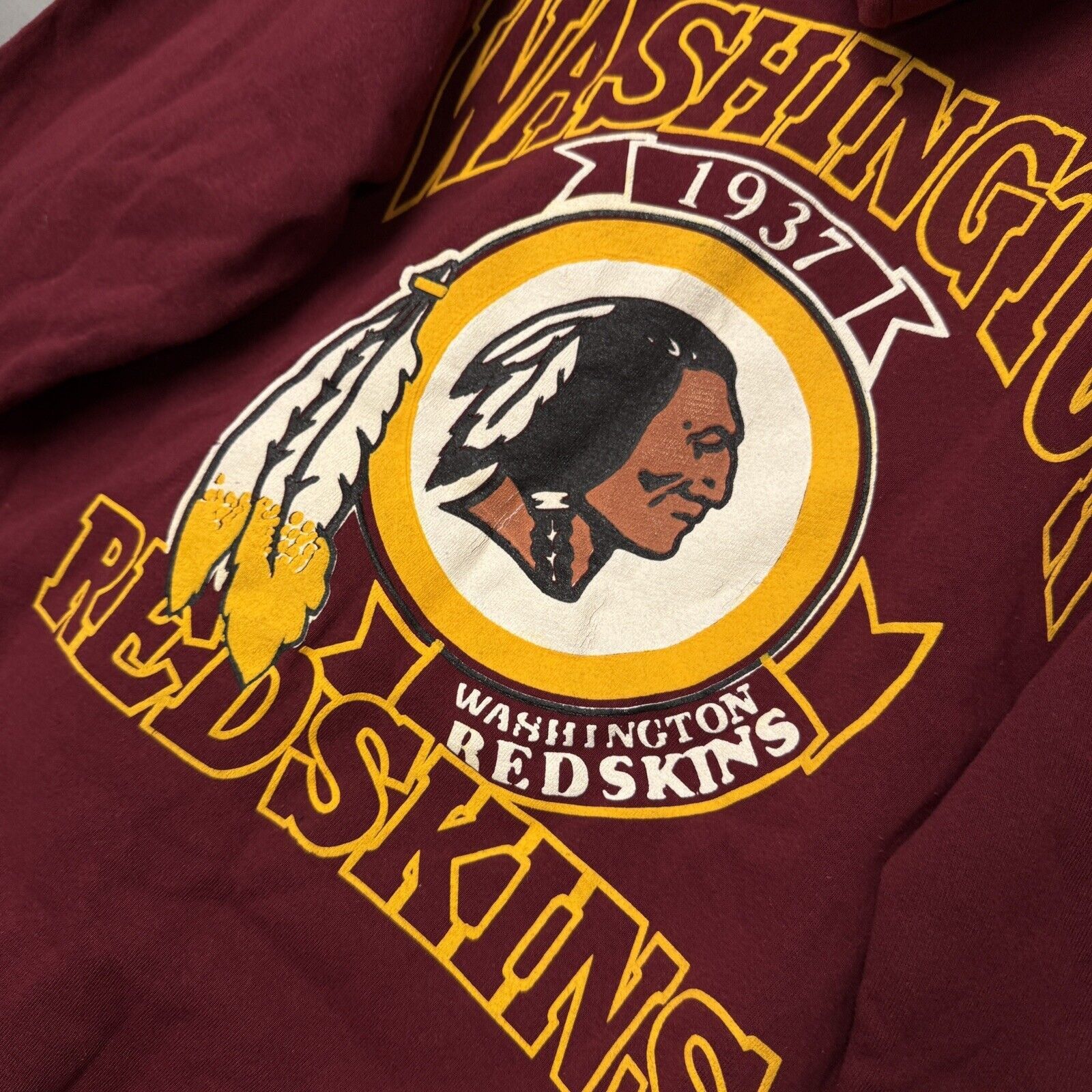 NFL RARE Vintage Washington Redskins Commanders AOP Hoodie XL Size US XL / EU 56 / 4 - 4 Thumbnail