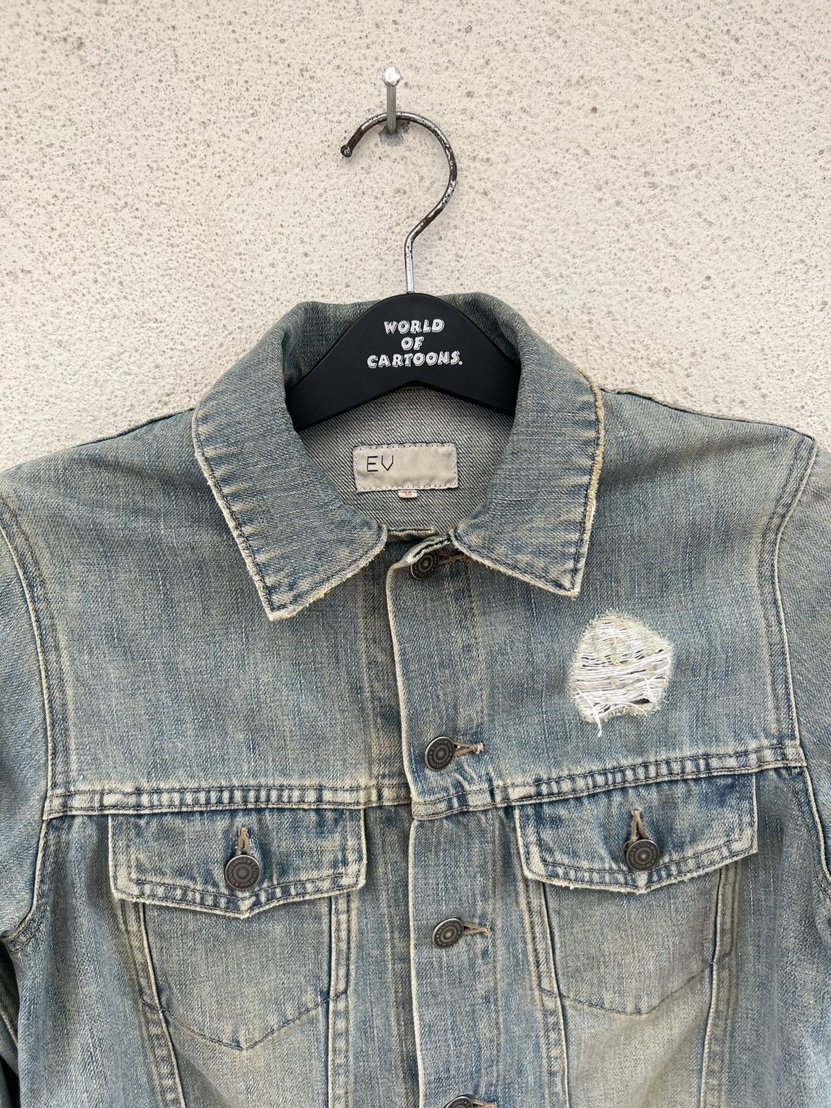 Vintage Et Vous Distress Mud Denim 4 Pocket Trucker Jacket