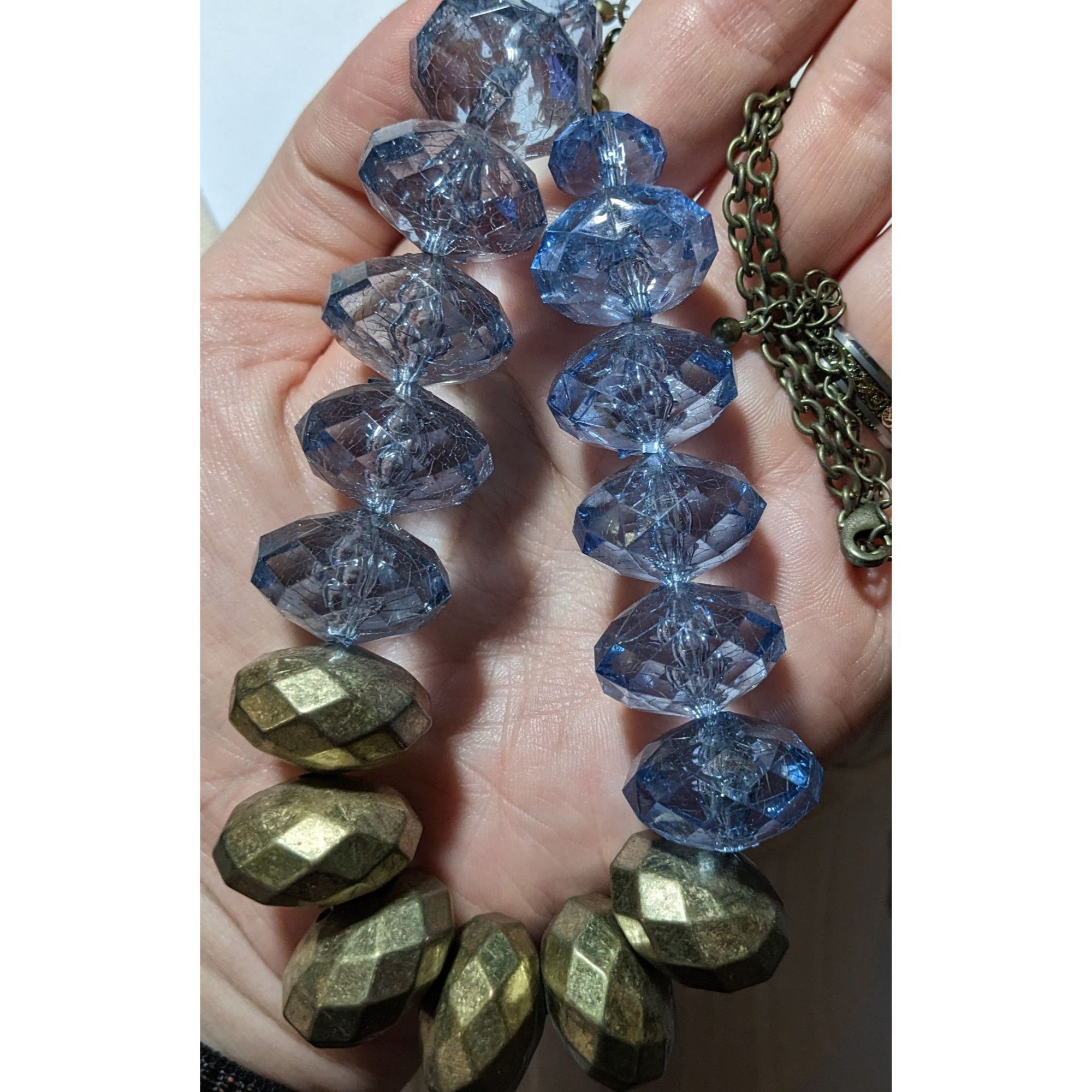 Other Retro Chunky Blue And Gold Beaded Necklace Size ONE SIZE - 4 Thumbnail