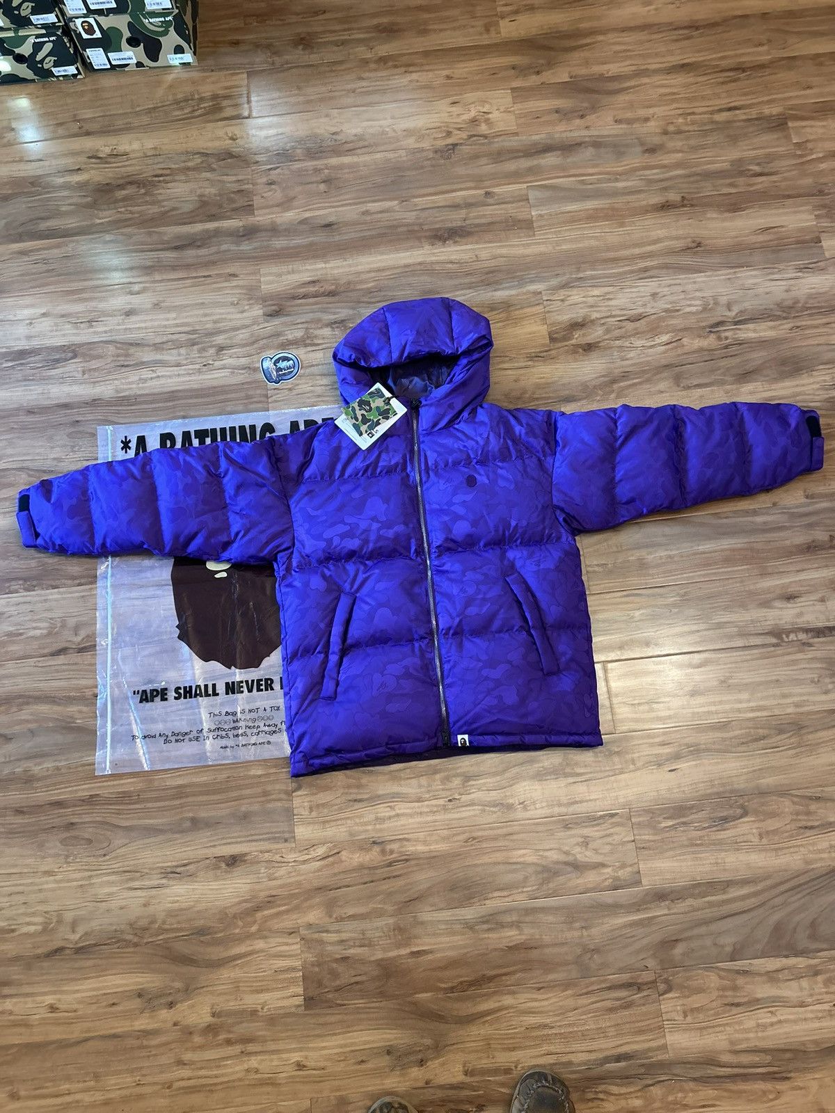 Bape STEAL Bape Purple Solid Camo Jacquard Down Jacket Size US S / EU 44-46 / 1 - 5 Thumbnail