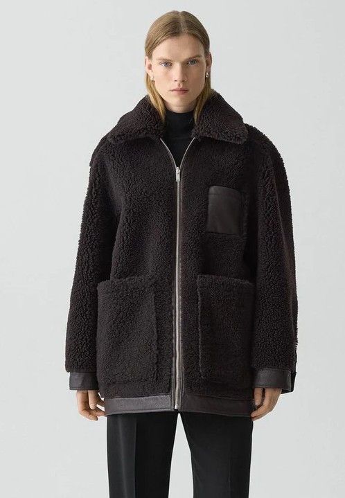 Theory Theory Cacao Aero Shearling Coat Size M / US 6-8 / IT 42-44 - 5 Thumbnail