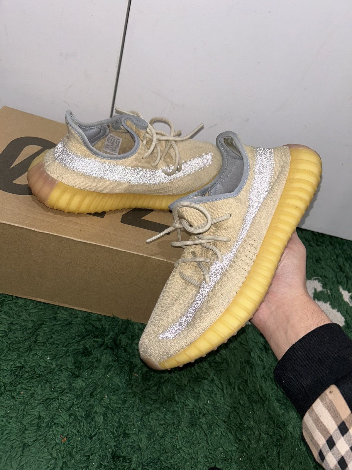 Adidas Yeezy 350 linen preowned with box no insoles Size US 9.5 / EU 42-43 - 1 Thumbnail