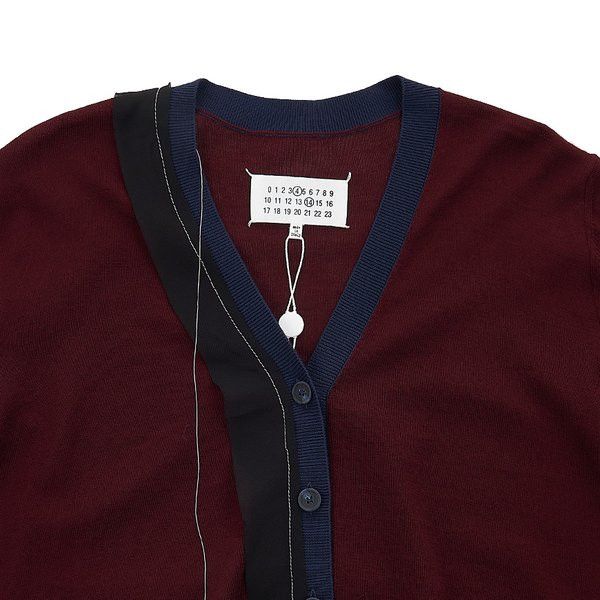 Maison Margiela o1y0625 Cardigan in Burgundy/Blue Size M / US 6-8 / IT 42-44 - 3 Thumbnail
