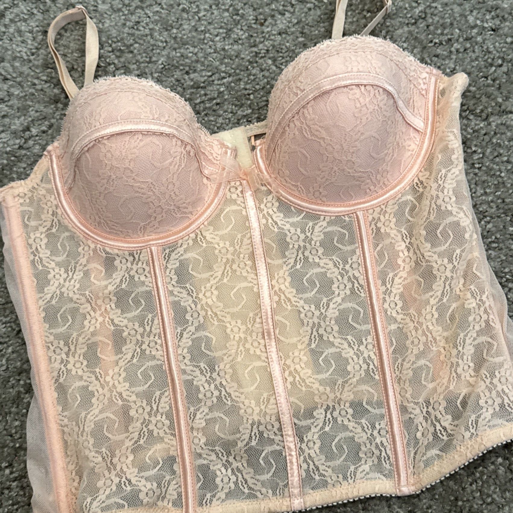 Vintage Ambrielle Corset Top Shirt Womens M Light Pink Lace Y2K VTG Medium Size M / US 6-8 / IT 42-44 - 4 Thumbnail