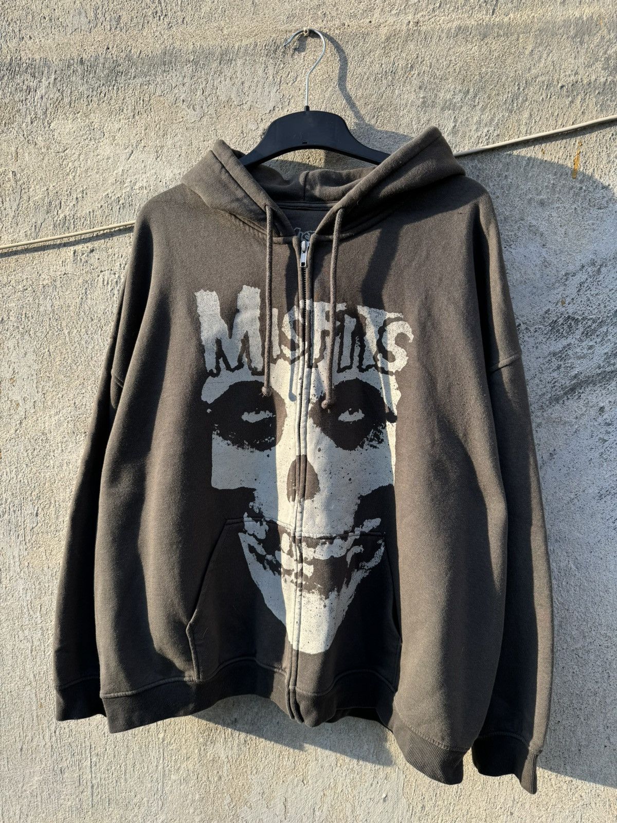 Misfits Misfits Zip Hoodie Gray Washed Faded Vintage 90s Rock