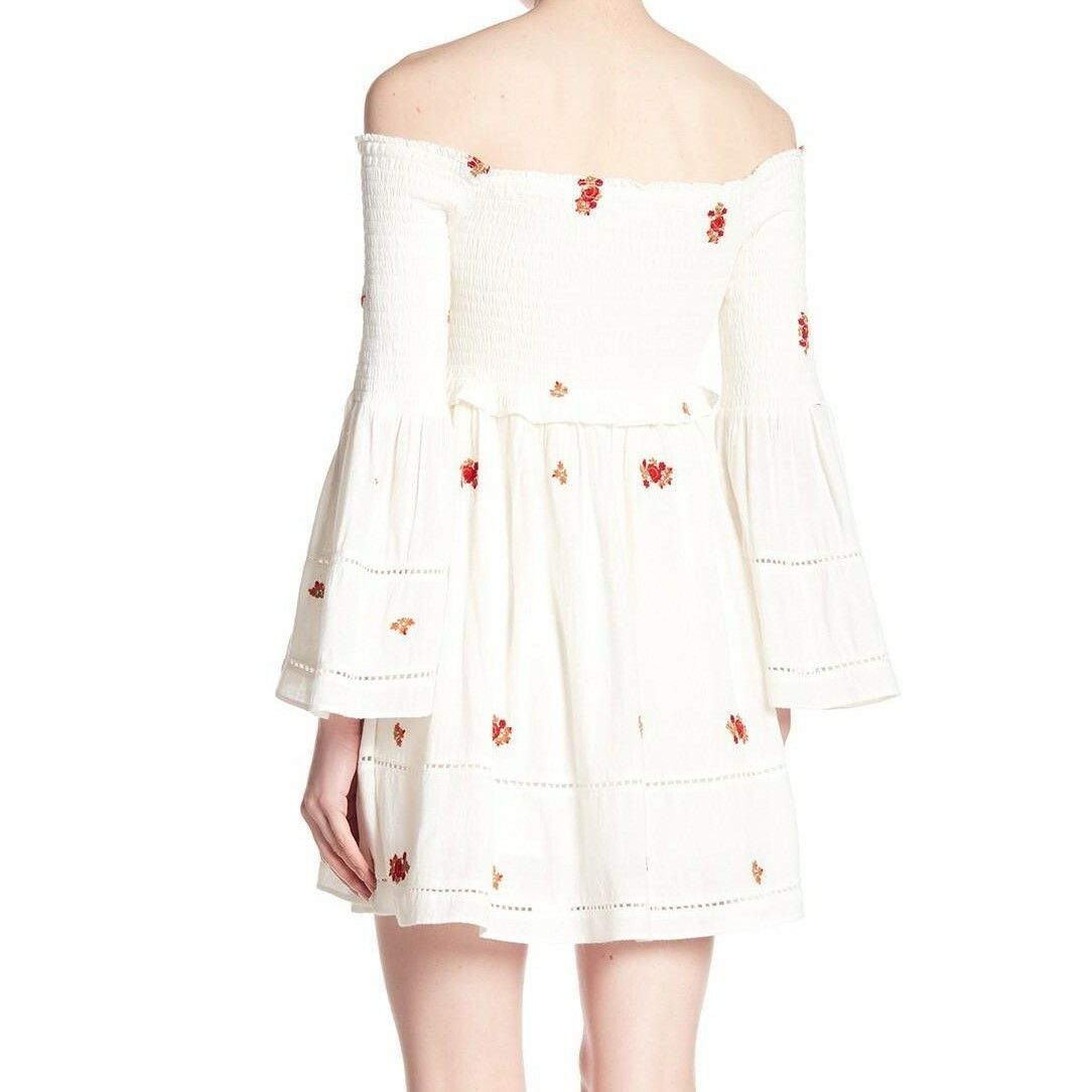 Free People Counting Daisies Embroidered Off the Shoulder Dress $148 Size M / US 6-8 / IT 42-44 - 3 Thumbnail