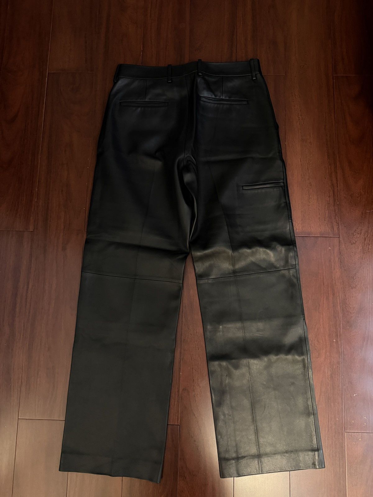 Helmut Lang Helmut Lang Black Leather Straight Utility Pants Size 32 Size US 32 / EU 48 - 6 Thumbnail
