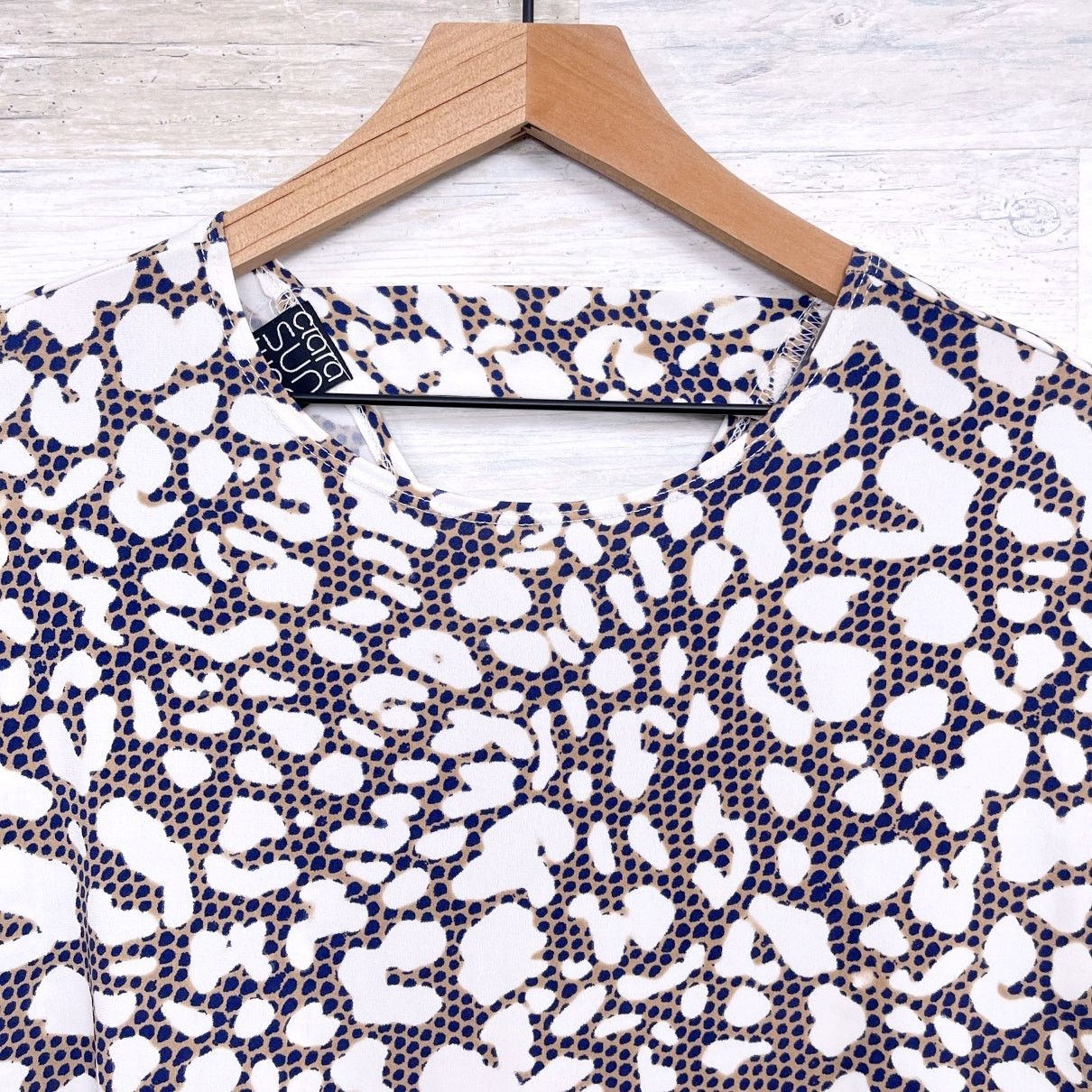 Other Clara Sun Woo Leopard Print Dolman Blouse Beige Blue Work S Size S / US 4 / IT 40 - 2 Thumbnail