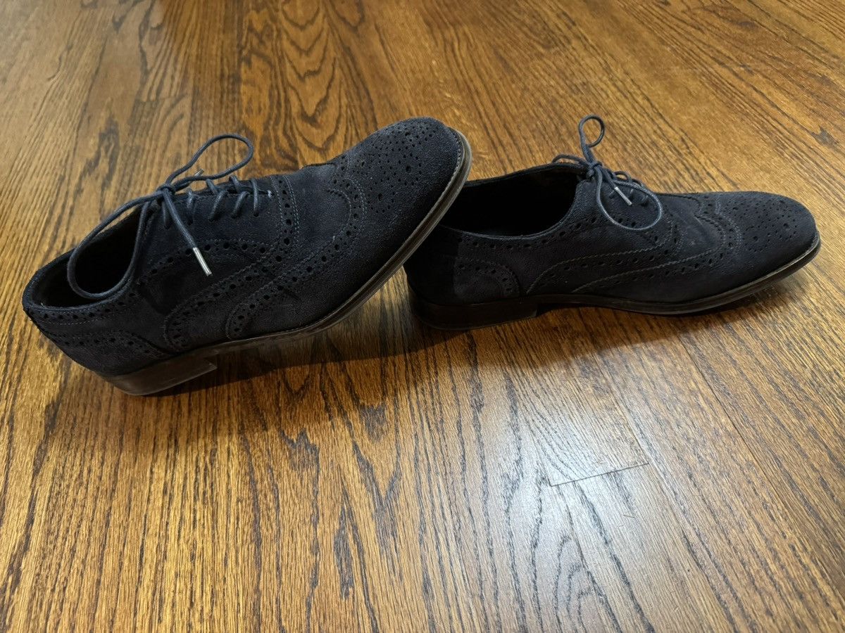 Kenneth Cole Navy Blue Suede Wingtips Size US 7.5 / EU 40-41 - 2 Thumbnail