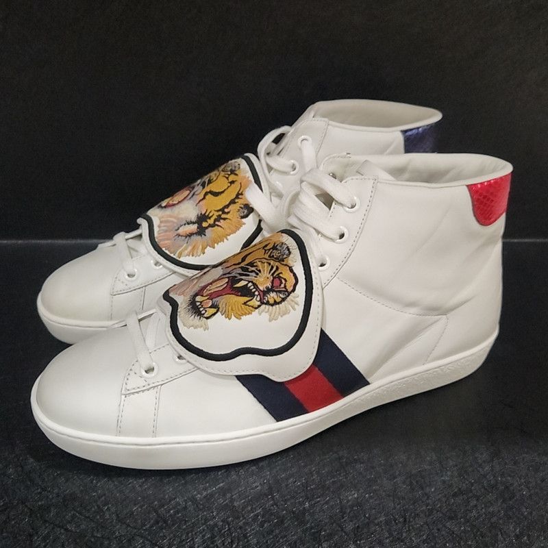 Gucci ACE High-Top Sneaker with Tiger Patch