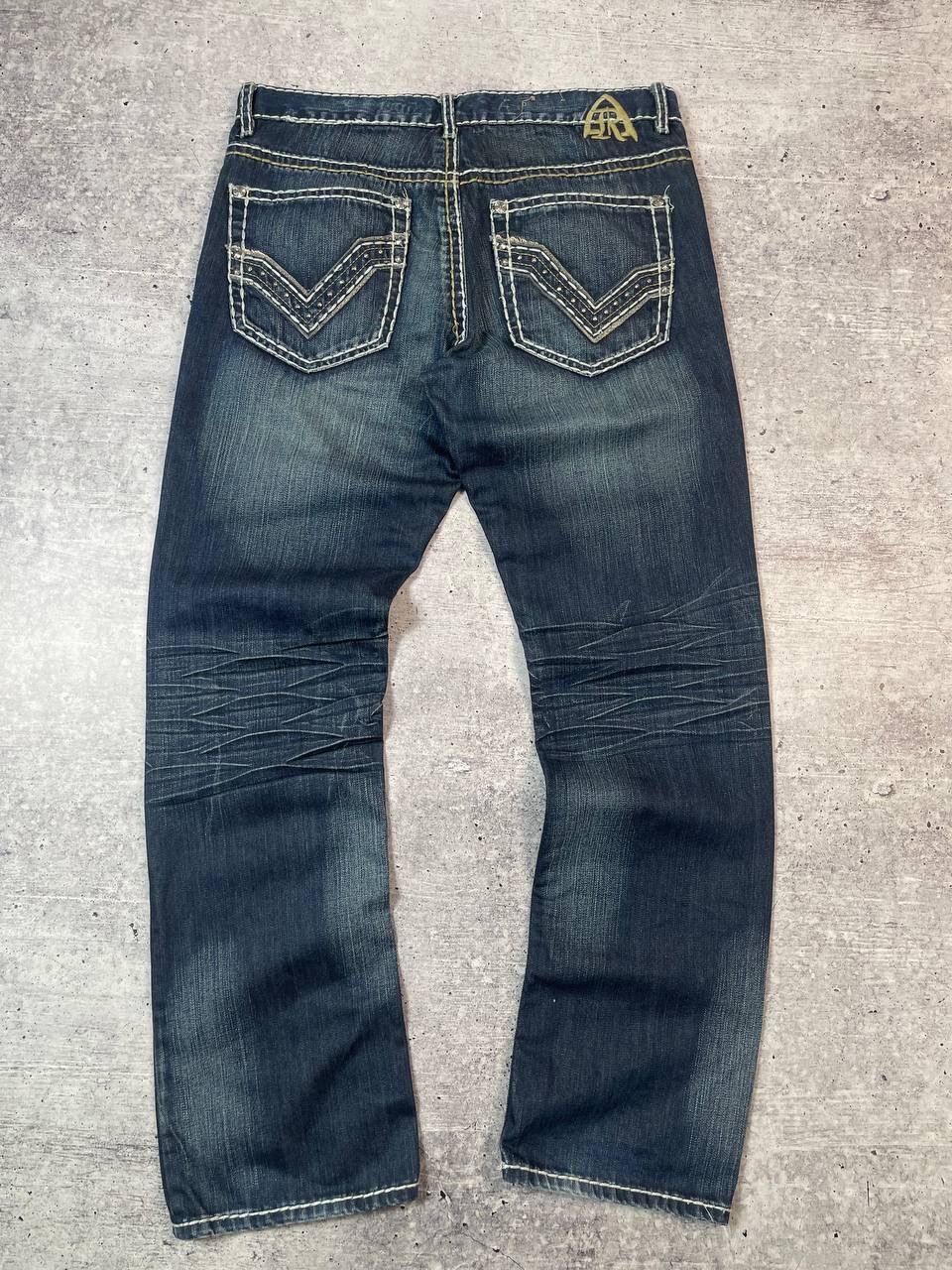 Antique Rivet Vintage 00s Antique Rivet Rock Revival Style Denim Jeans Y2K Size US 34 / EU 50 - 5 Thumbnail