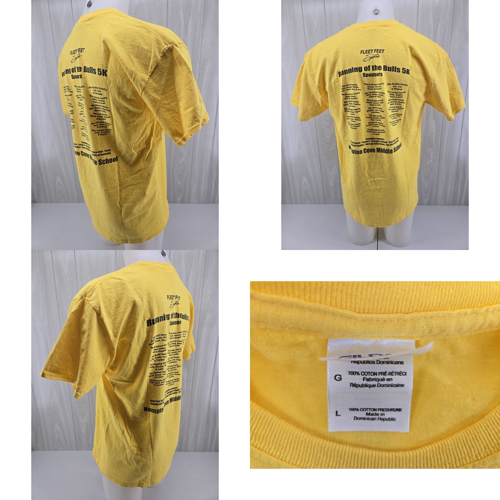 Gildan Running with the Bulls 5K Run T-Shirt Size Large Year 2013 8/24/2013 Shirt Mens L Yellow 2013 8/24/2013 Size US L / EU 52-54 / 3 - 8 Thumbnail