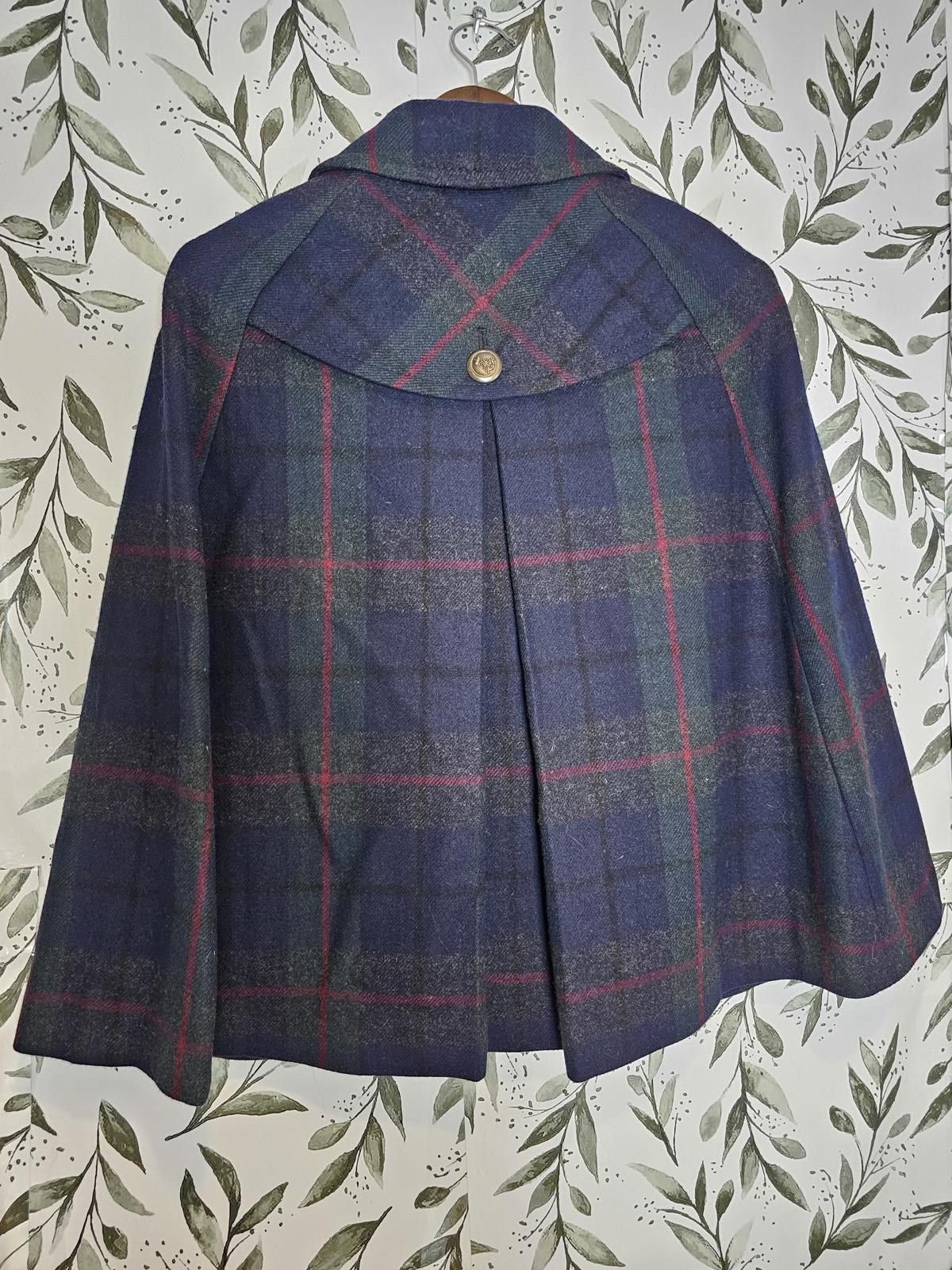Other Ann Taylor Loft Cape Jacket Plaid Green Womens Size XS/S Size S / US 4 / IT 40 - 2 Thumbnail