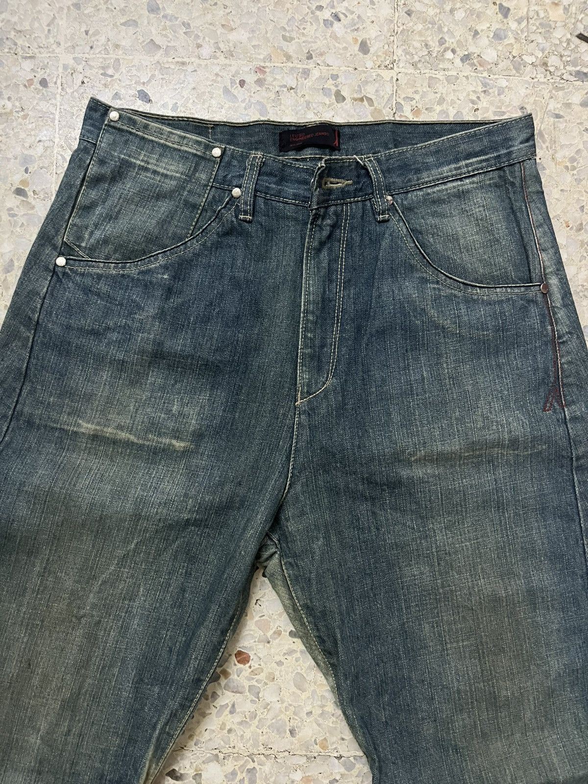 Levi's Vintage Clothing RARE LEVI’S ENGINEERED JEANS ASYMMETRICAL 2-TONE REWORKED Size US 32 / EU 48 - 4 Thumbnail