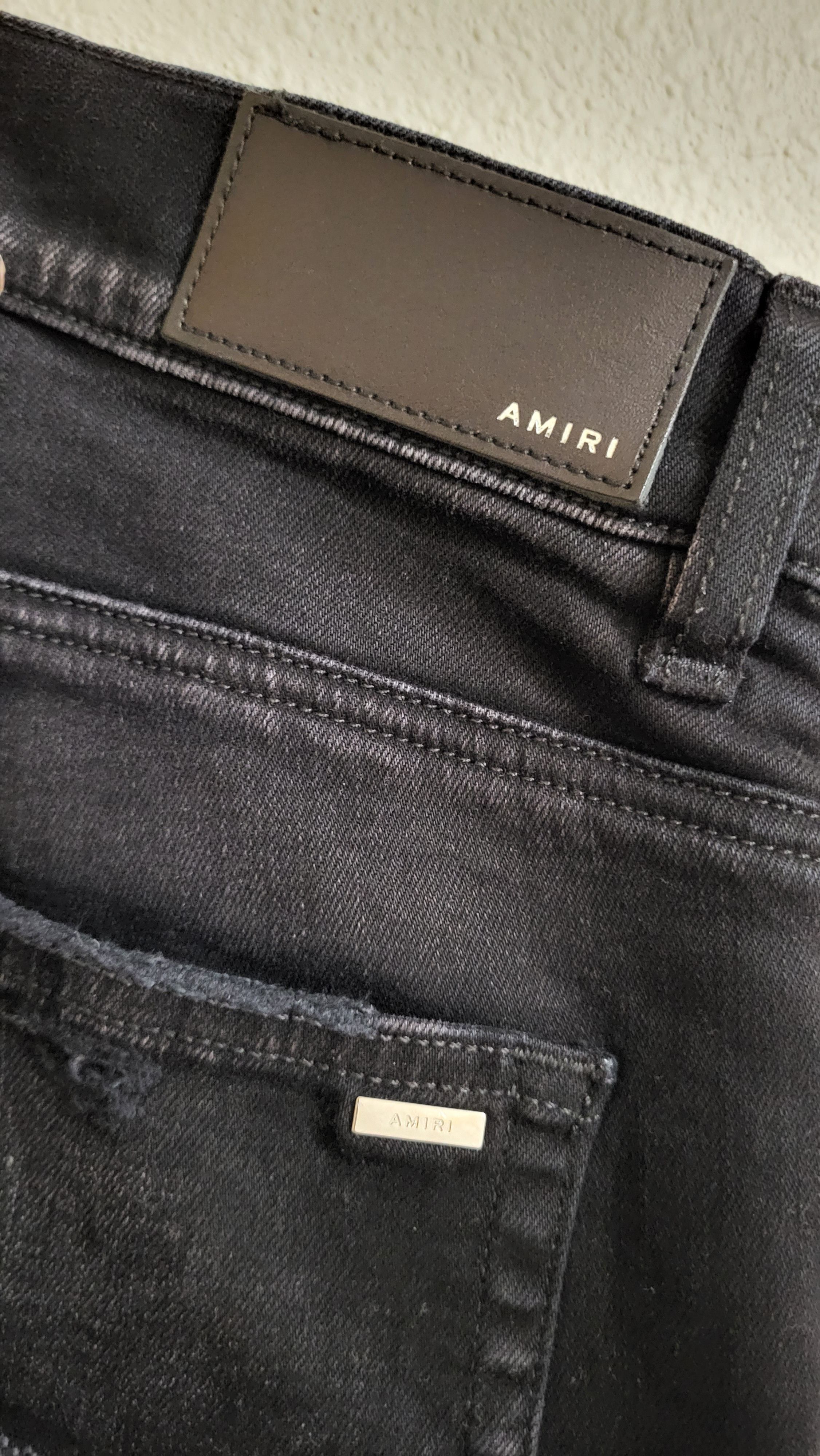 Amiri $1.3k Camo Leather Logo Applique Distressed Denim Size US 30 / EU 46 - 5 Thumbnail