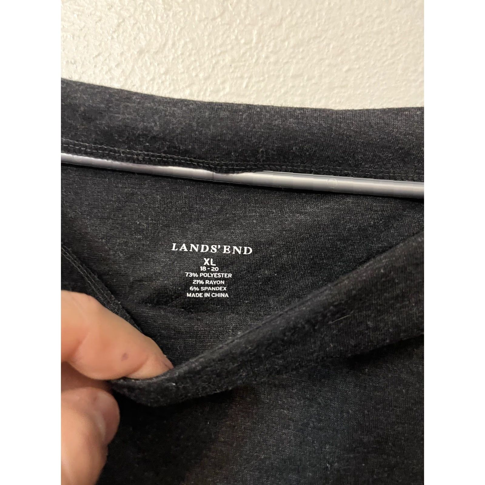 Lands' End Lands’ End Women’s XL Gray Solid 3/4 Sleeve Boat Neck T Shirt Top Womens XL Gray Solid 3/4 Sleeve Boat Neck T Shirt Top Size XL / US 12-14 / IT 48-50 - 3 Thumbnail