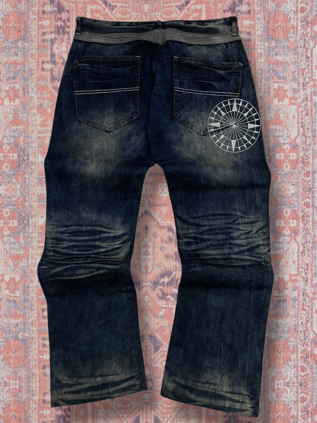 Beauty Beast Vintage 1990s Designer Japan Tradition Queen Of Storm Denim Size US 32 / EU 48 - 9 Thumbnail