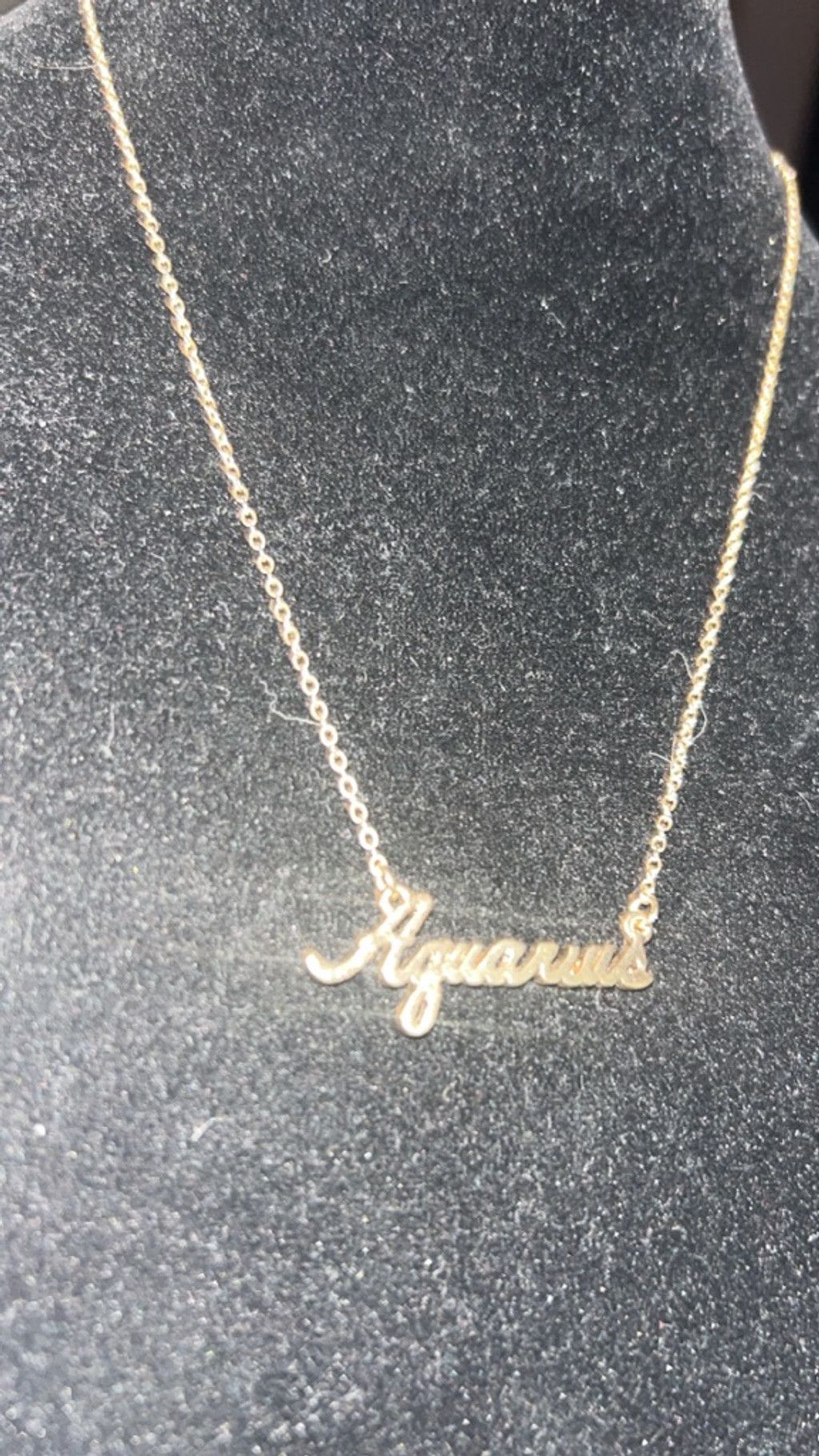 The Unbranded Brand Women's Unbranded Gold Tone Aquarius Script Necklace One Siz Size ONE SIZE - 3 Thumbnail