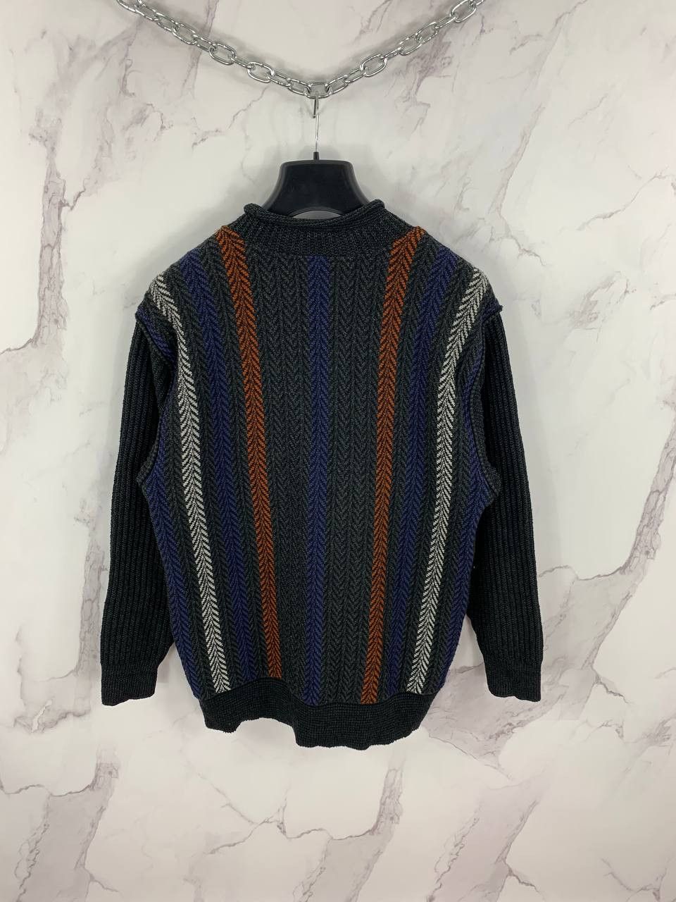 Carlo Colucci Carlo Colucci Multicolor Herringbone Knit Sweater Size 50 Size US M / EU 48-50 / 2 - 4 Thumbnail