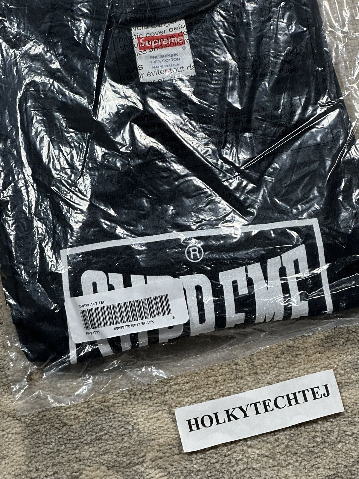 Supreme Supreme Warm Up Tee - Black - S - FW23 Size US S / EU 44-46 / 1 - 3 Thumbnail