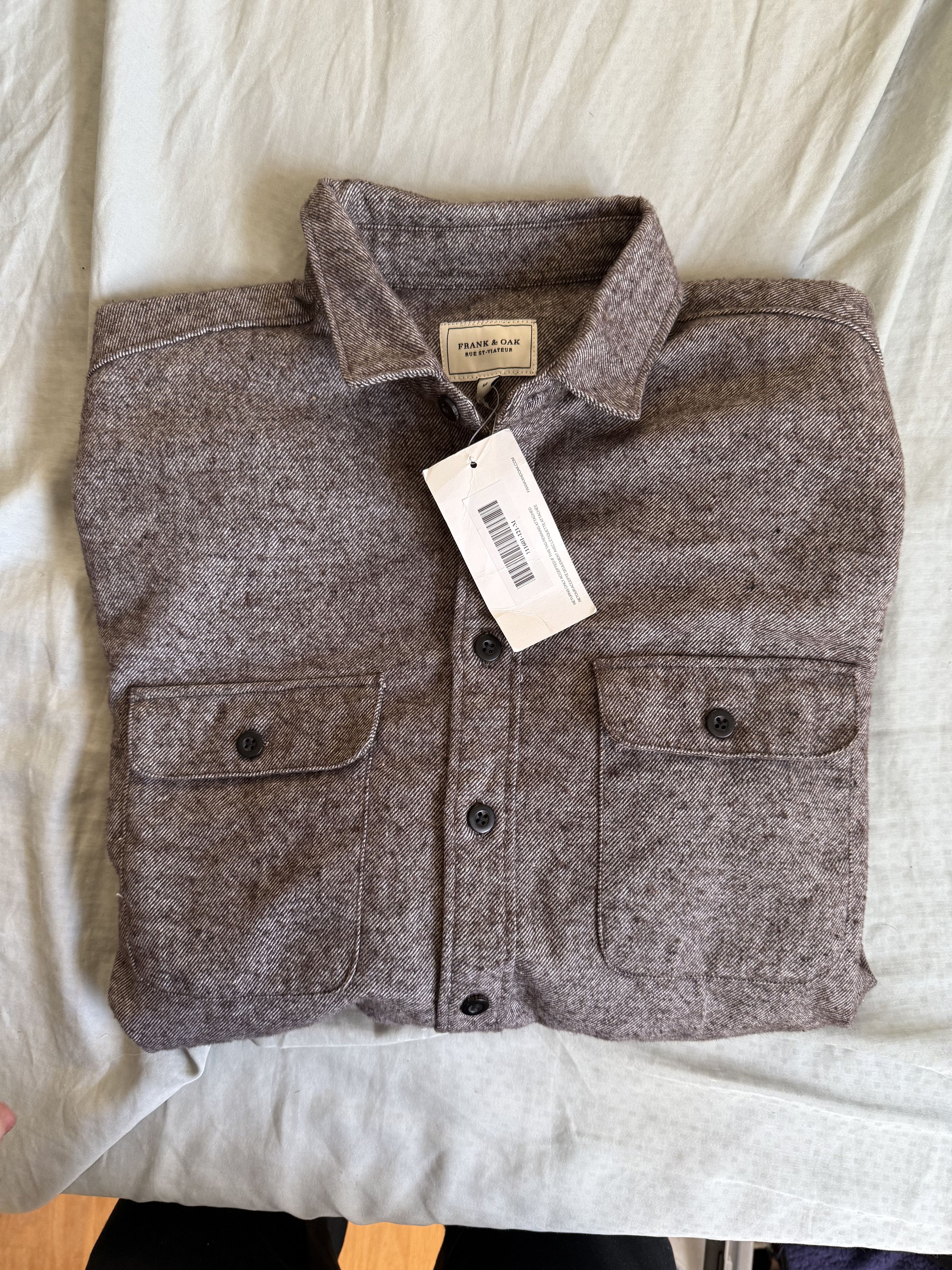Frank & Oak speckled button up shirt slim fit medium $89.50