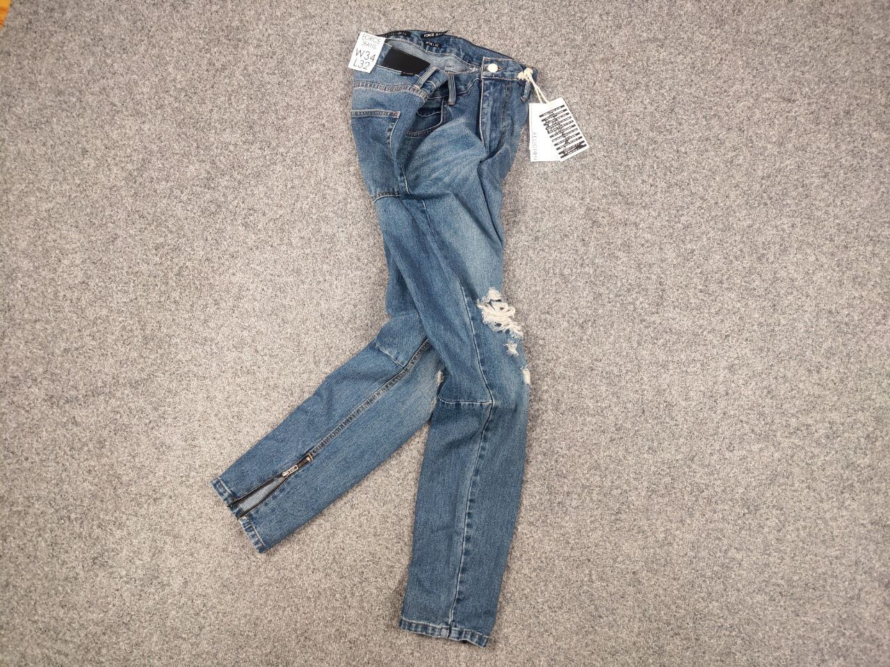 If Six Was Nine Religion New Atlantic Blue Force Distressed Denim Zip jeans Size US 34 / EU 50 - 2 Thumbnail