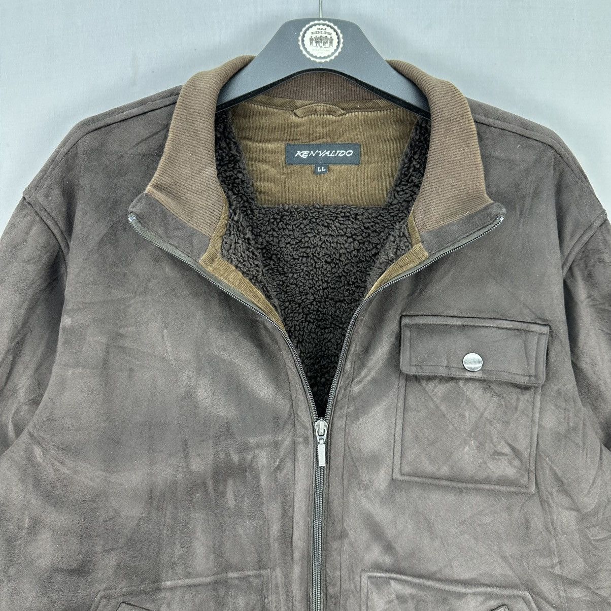 Japanese Brand Vintage 90's Moleskin Sherpa Lining Jacket by Ken Valido Size US M / EU 48-50 / 2 - 8 Thumbnail