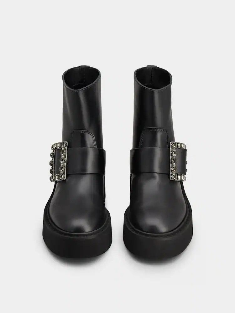 Roger Vivier o1s22i1n0824 Viv' Rangers Biker Boots in Black Size US 7 / IT 37 - 7 Thumbnail