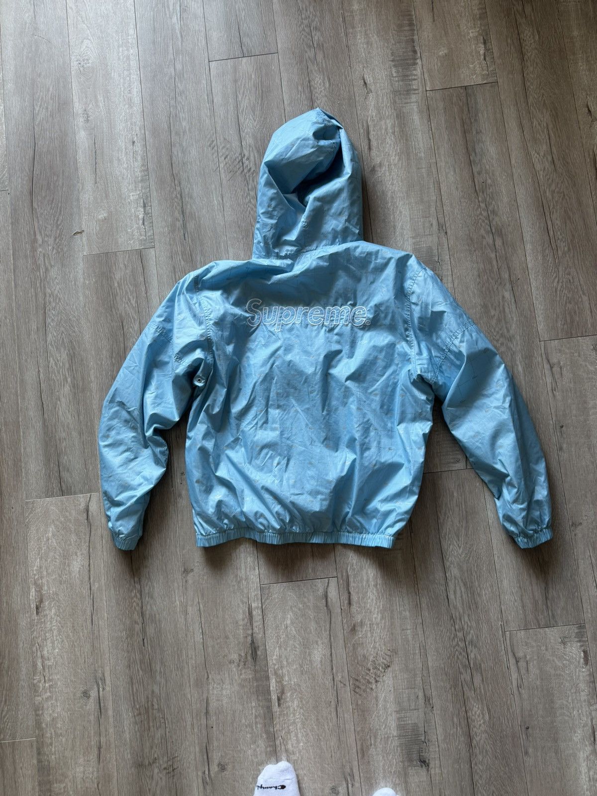Lacoste × Supreme Blue Reflective Grid Nylon Anorak Size US L / EU 52-54 / 3 - 2 Thumbnail