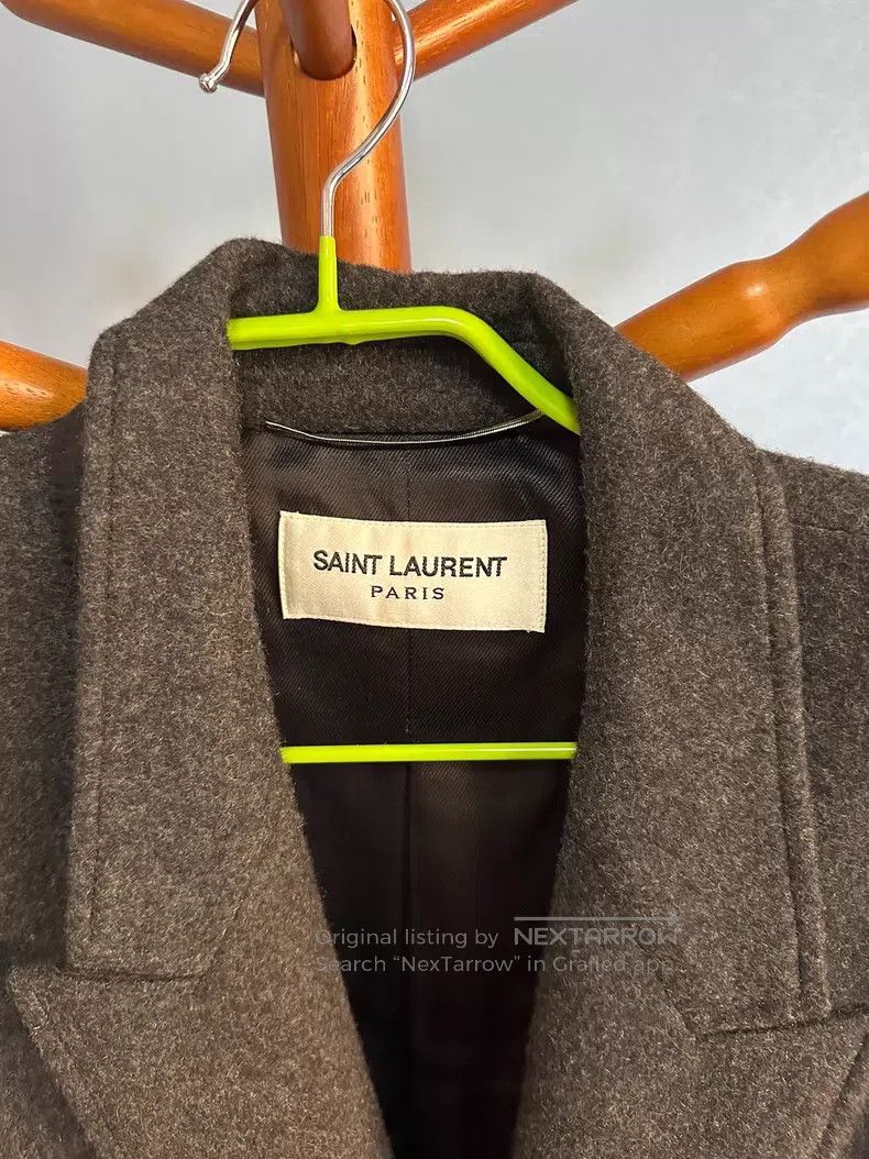 Saint Laurent Paris Saint Laurent Paris Pure Cashmere Coat, Dark Gray i Size US M / EU 48-50 / 2 - 2 Thumbnail