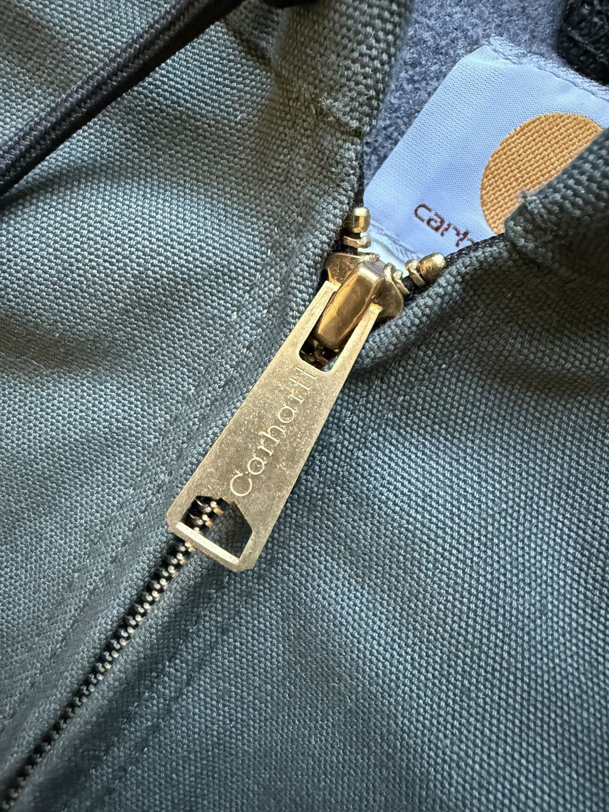 Carhartt Carhartt J158 Duck Active Dark Green Fleece Lined Jacket Size US L / EU 52-54 / 3 - 3 Thumbnail