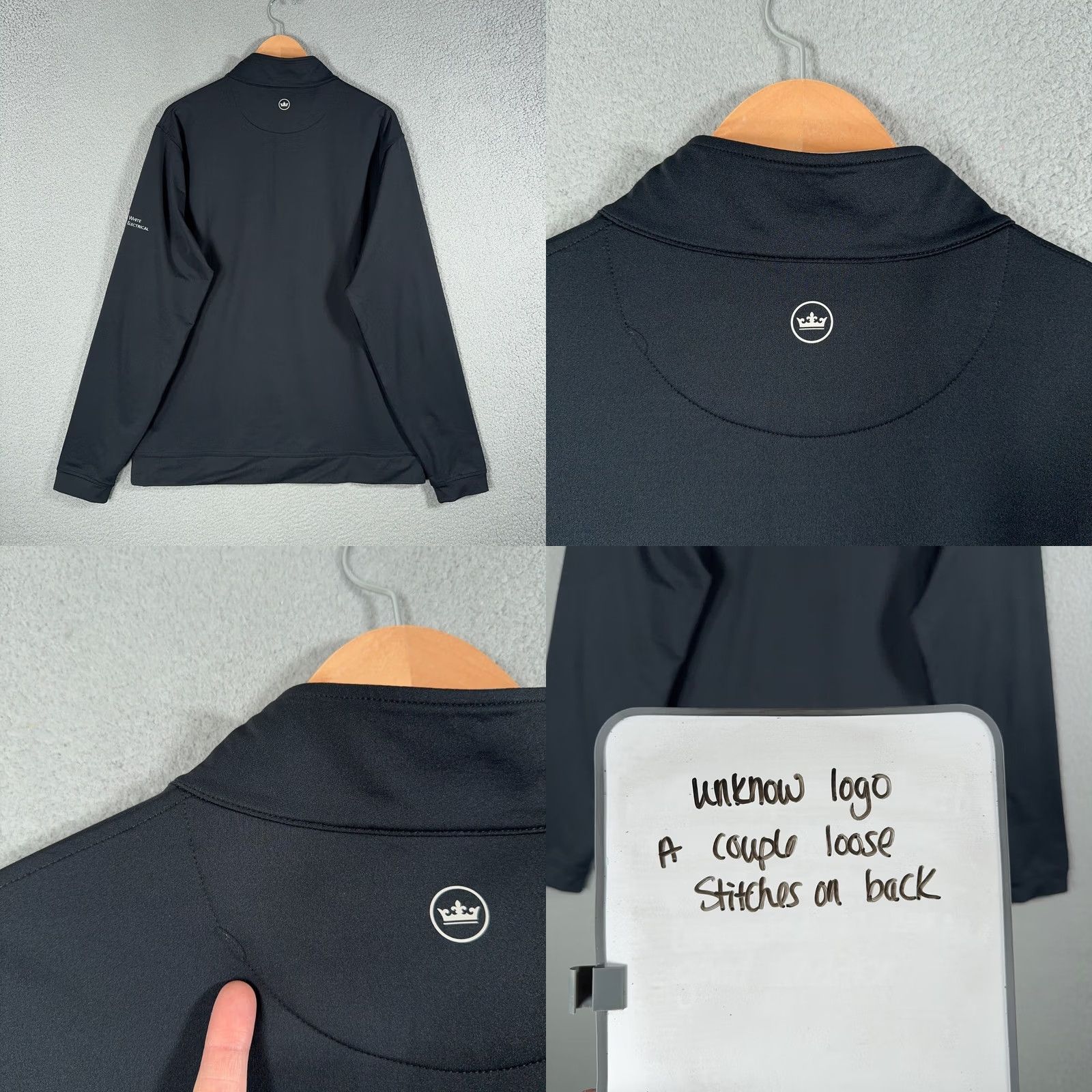 Peter Millar Peter Millar Perth Performance Quarter Zip Pullover Mens XL Black White Electric Mock Neck 1/4 Zip Golf Pullover Logo Long Sleeve Casual Shirt Size US XL / EU 56 / 4 - 8 Thumbnail