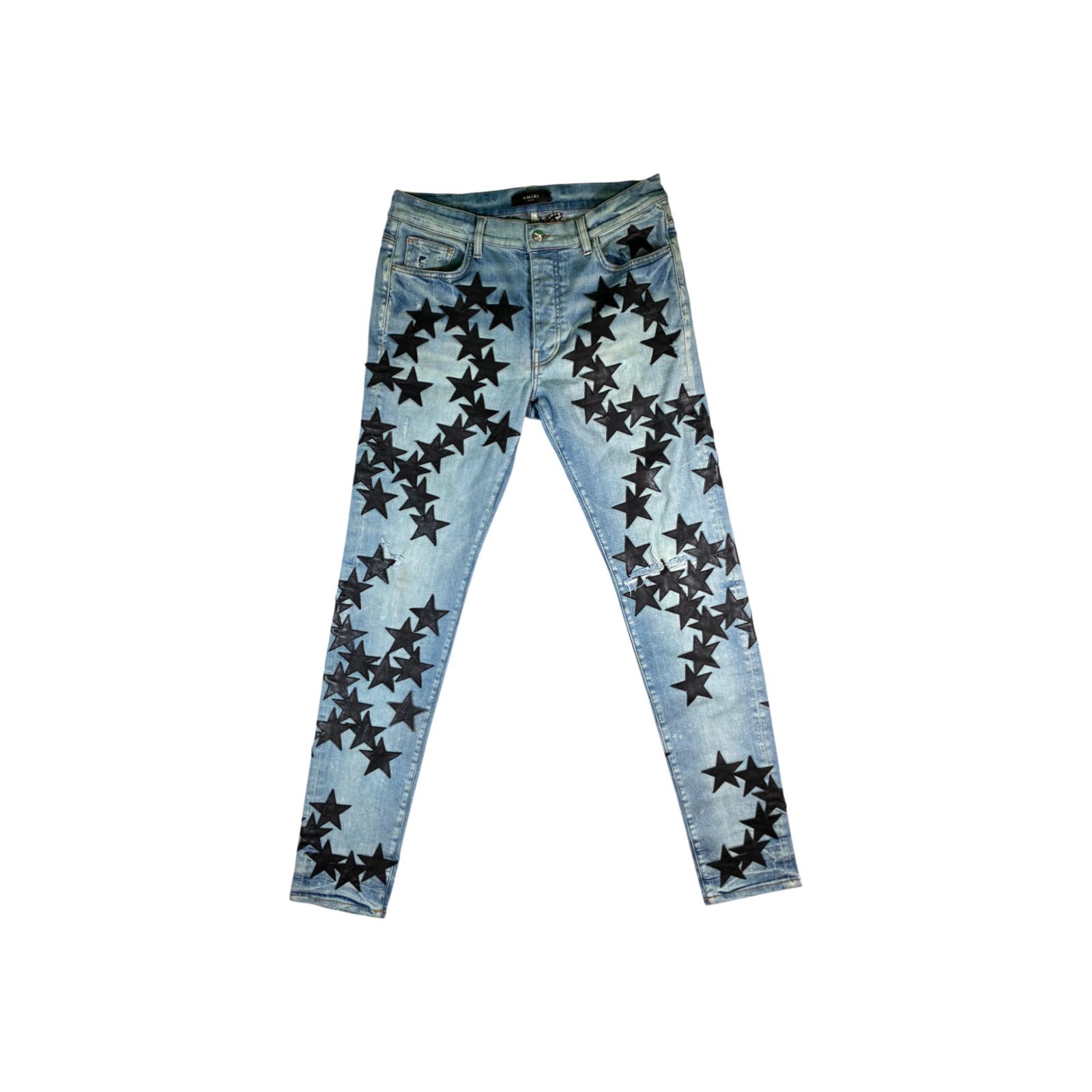 Amiri Amiri Chemist Stars Light Wash & Black Jeans Size US 34 / EU 50 - 1 Thumbnail