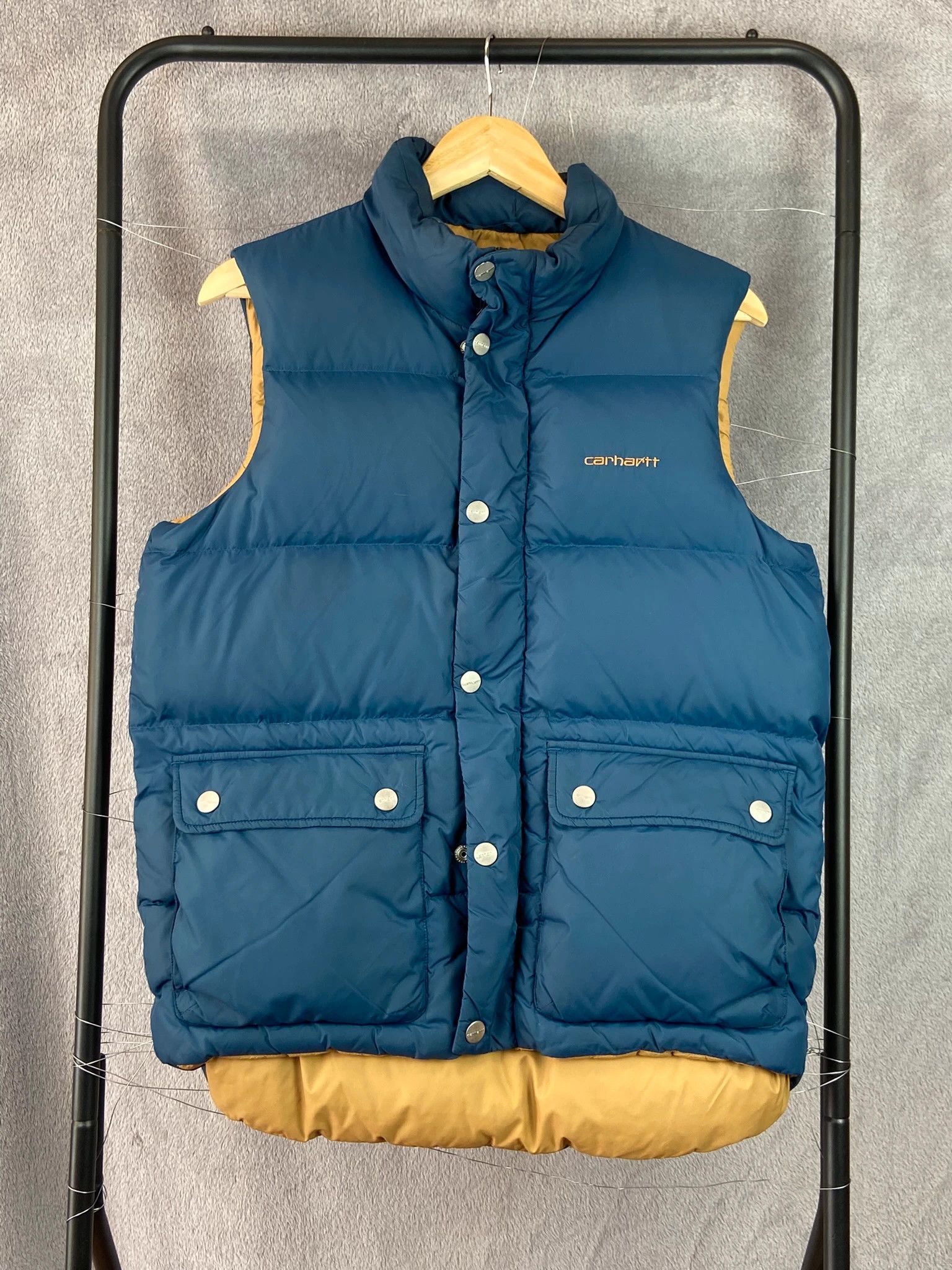 Carhartt Vest Carhartt navy spellout mini patch vintage workwear Size US M / EU 48-50 / 2 - 1 Thumbnail