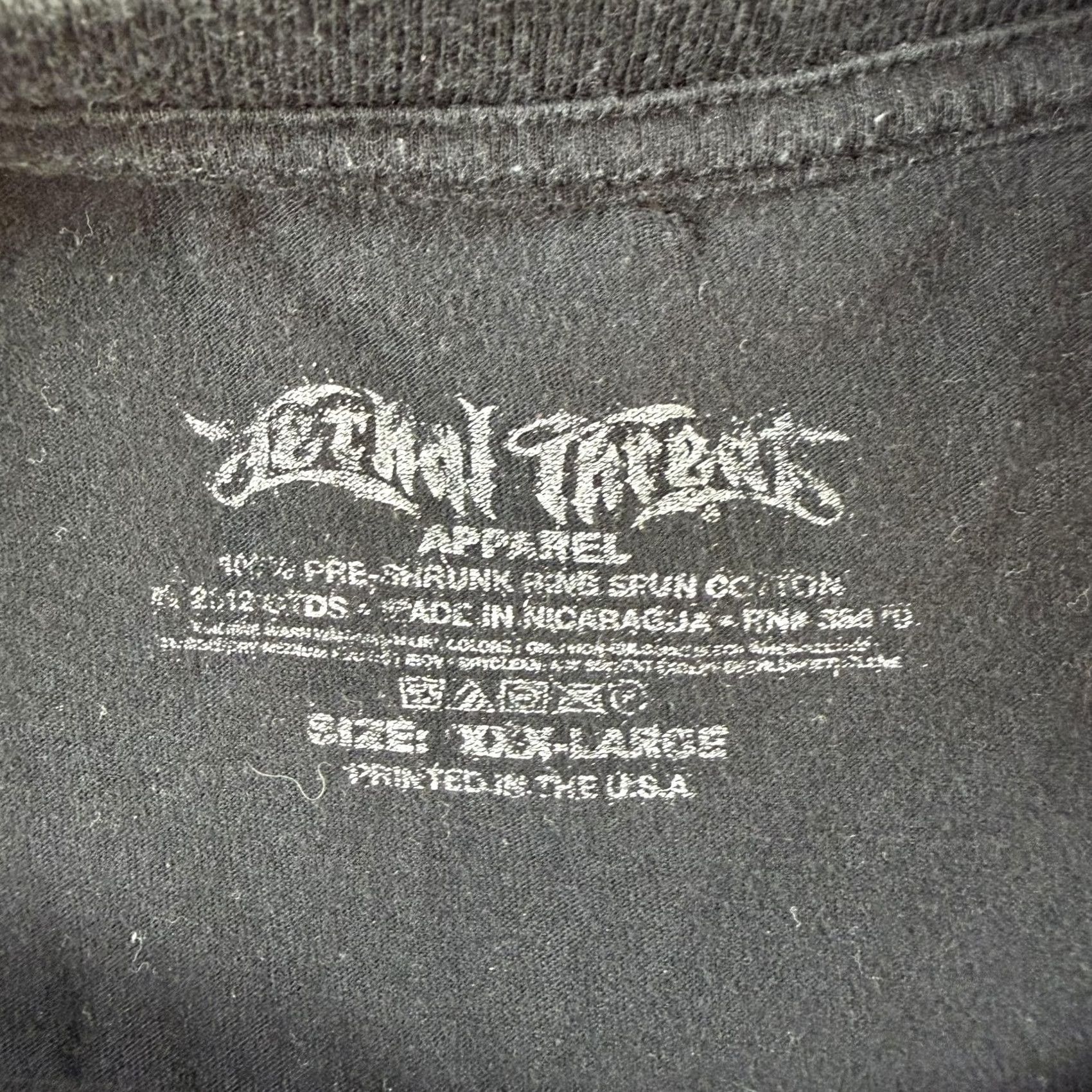 Vintage Lethal Threat Shirt Mens 3XL Black Loud Pipes Save Lives Motorcycle Tee T-Shirt Size US XXL / EU 58 / 5 - 3 Thumbnail
