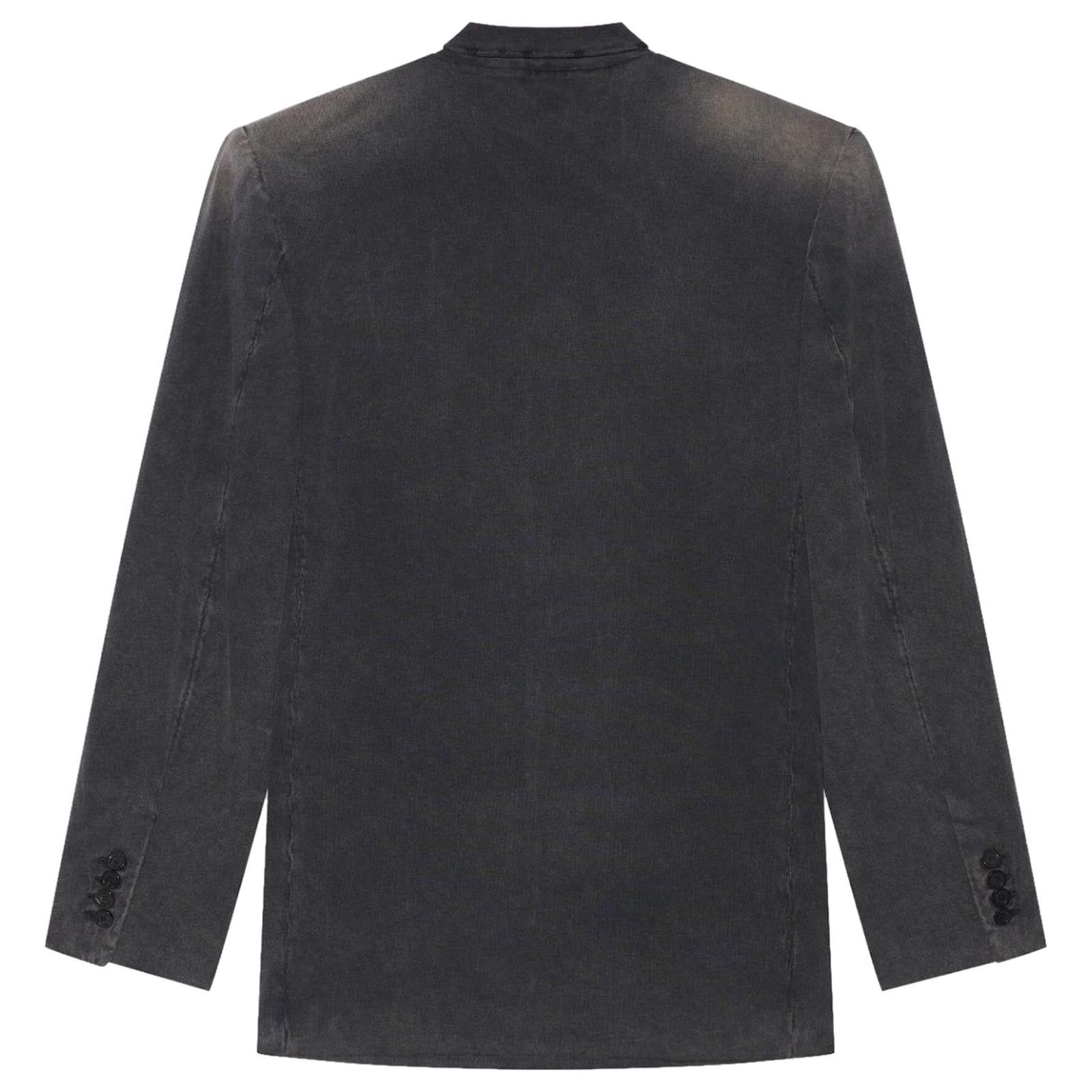 Balenciaga o1mt1gz1024 Slim Worn-Out Jacket in Black Size US XL / EU 56 / 4 - 2 Thumbnail