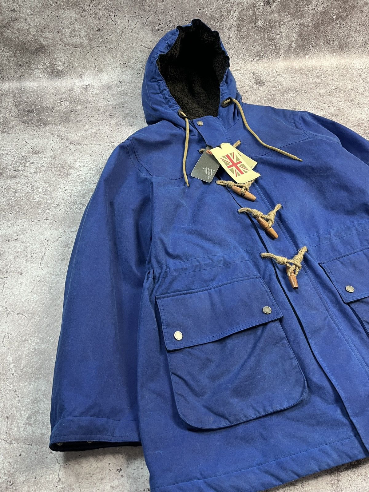 Baracuta Waxed Duffle Coat Deep Cobalt Size US L / EU 52-54 / 3 - 8 Thumbnail