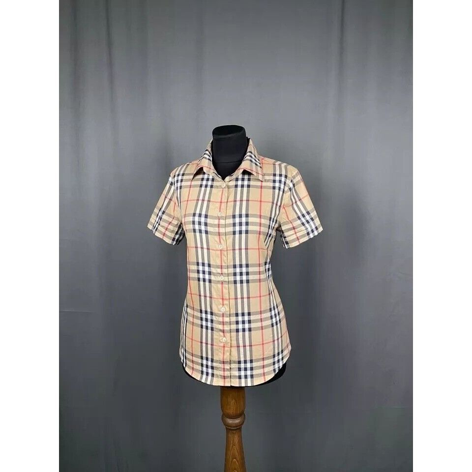Burberry Burberry Nova Check Women's Beige Shortsleeve Shirt Size S Size S / US 4 / IT 40 - 2 Thumbnail
