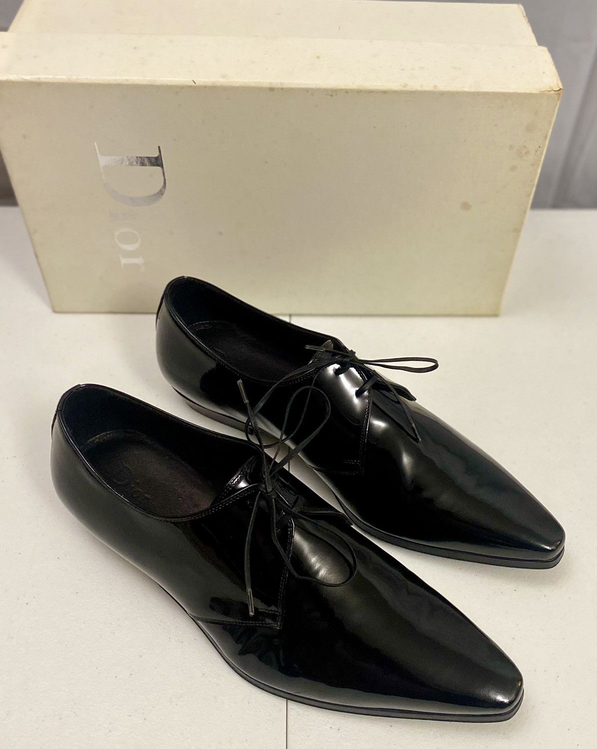 Dior Dior 🇮🇹 Black Patent Calfskin Derby Défilé Show Derby 9 New Size US 9 / EU 42 - 17 Thumbnail