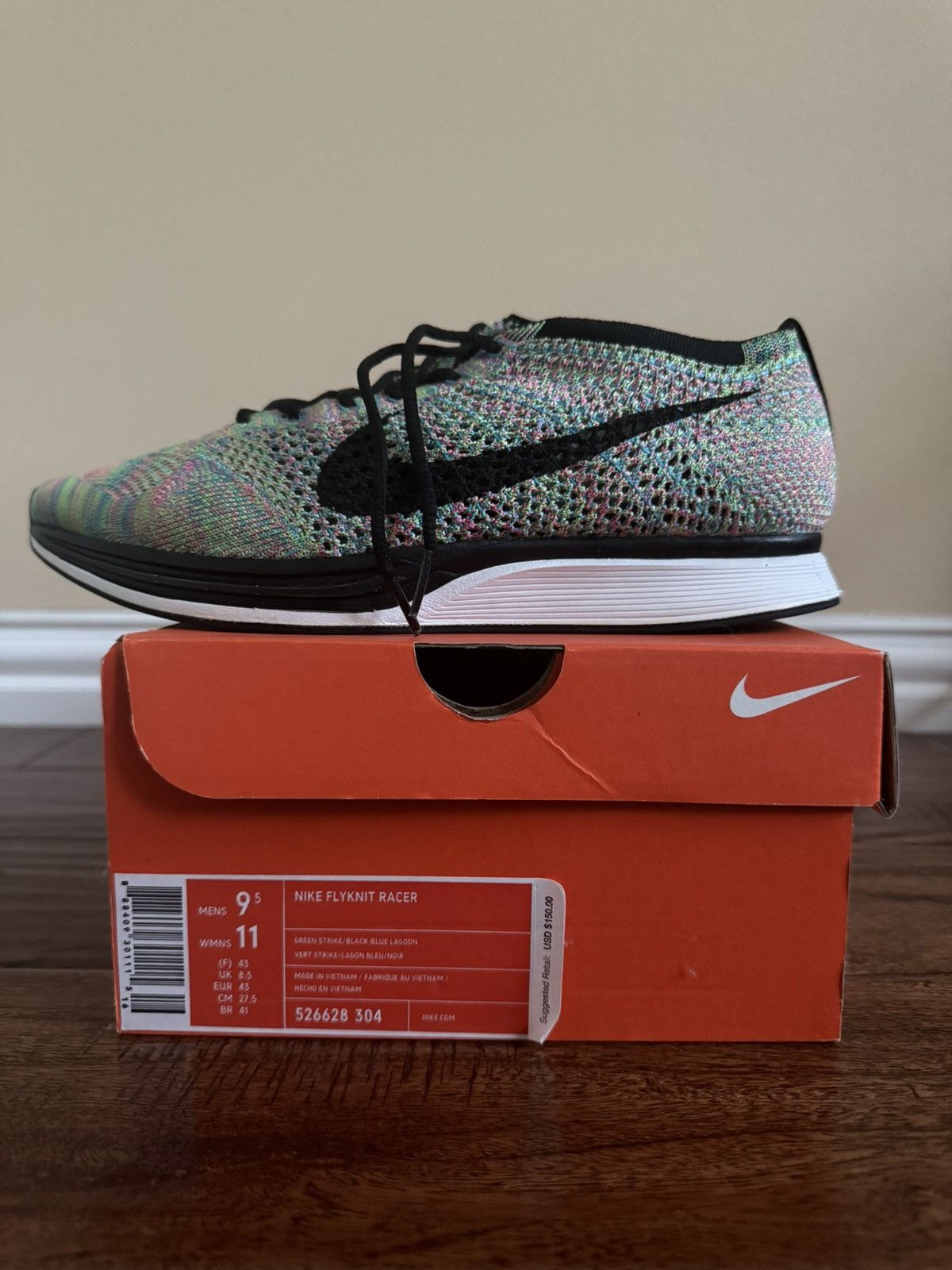 Nike Nike Flyknit Racer Multi Color 2.0 Size US 9.5 / EU 42-43 - 1 Thumbnail