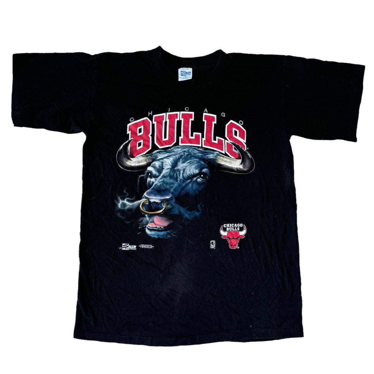 NBA × Salem Sportswear × Vintage RARE 1991 USA MADE SALEM CHICAGO BULLS GRAPHIC TEE SHIRT Size US M / EU 48-50 / 2 - 1 Thumbnail