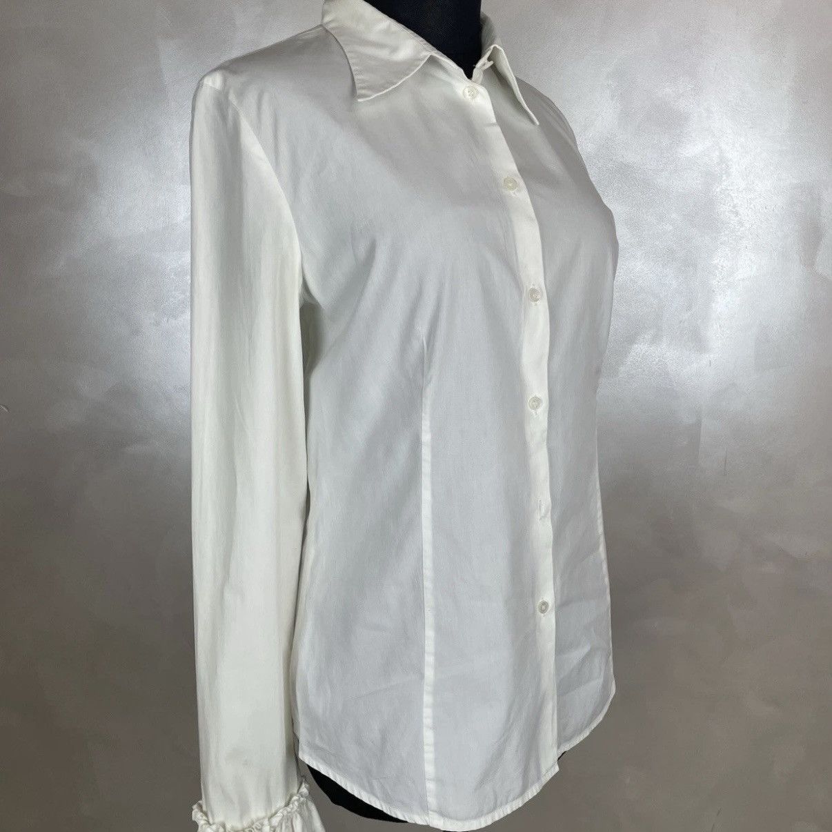 RARE VINTAGE MIU MIU Women’s White Blouse Ruffle Sleeve